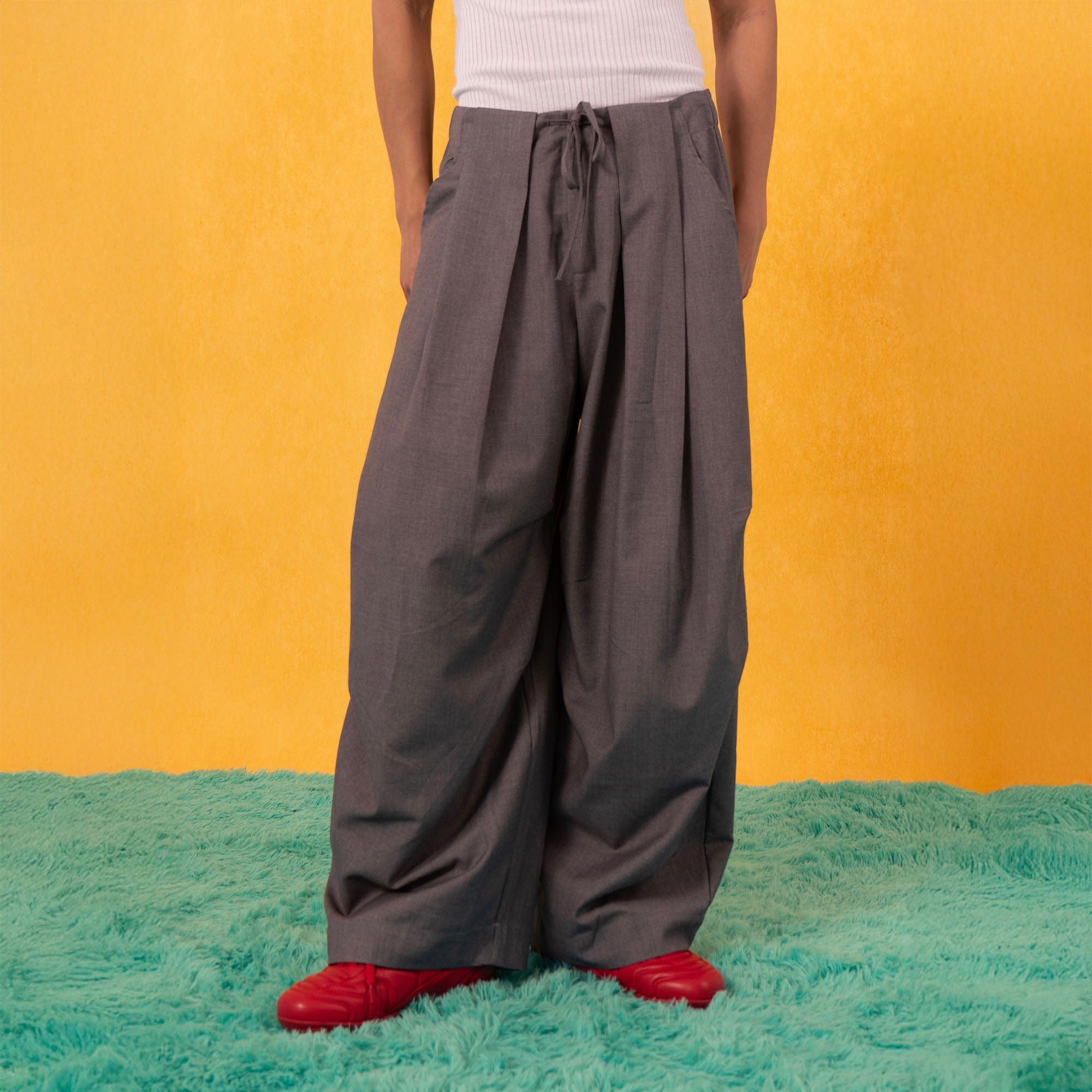 CLP Essential Pleated Drawstring Oversized Trousers