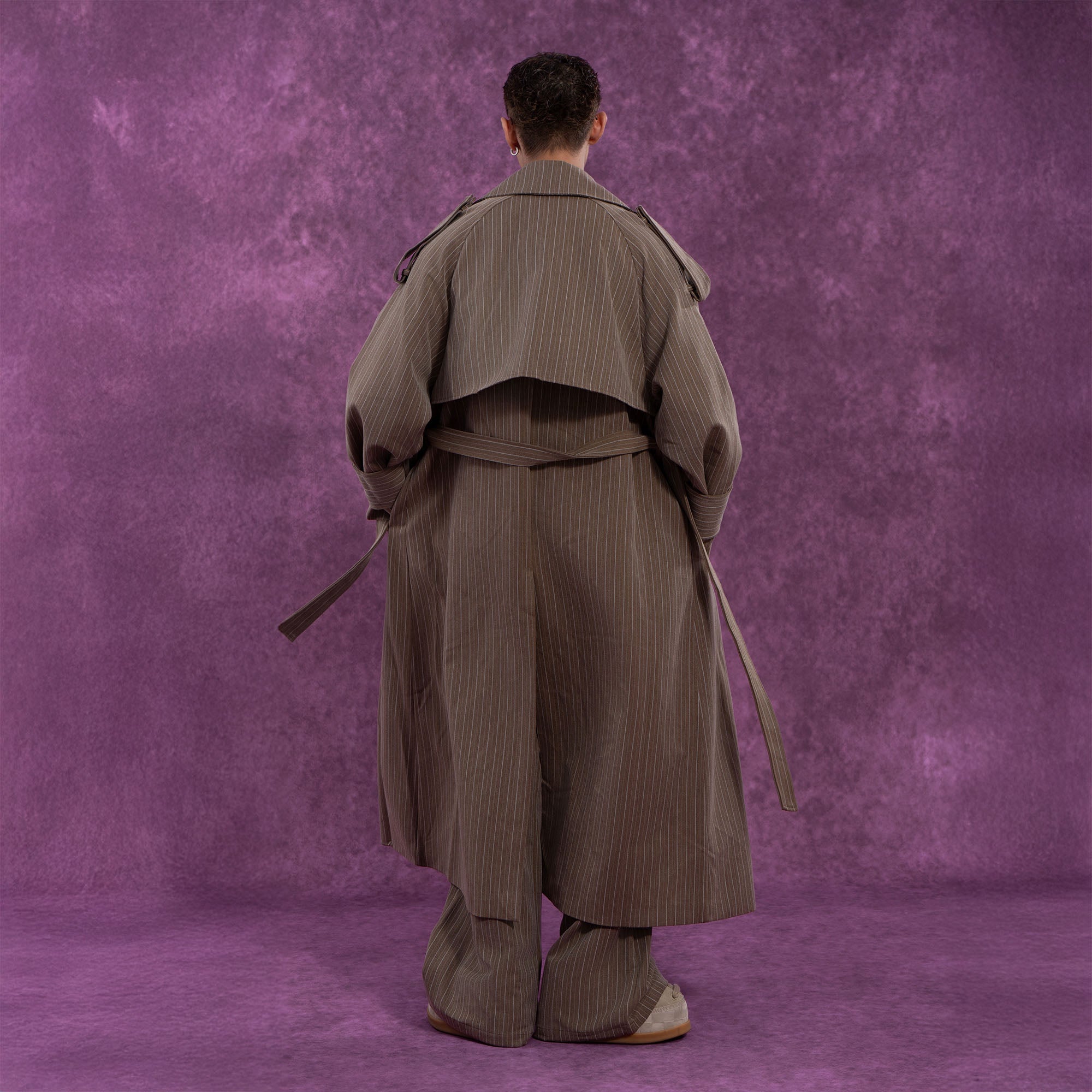 CLP Modern Pinstriped Oversized Trench