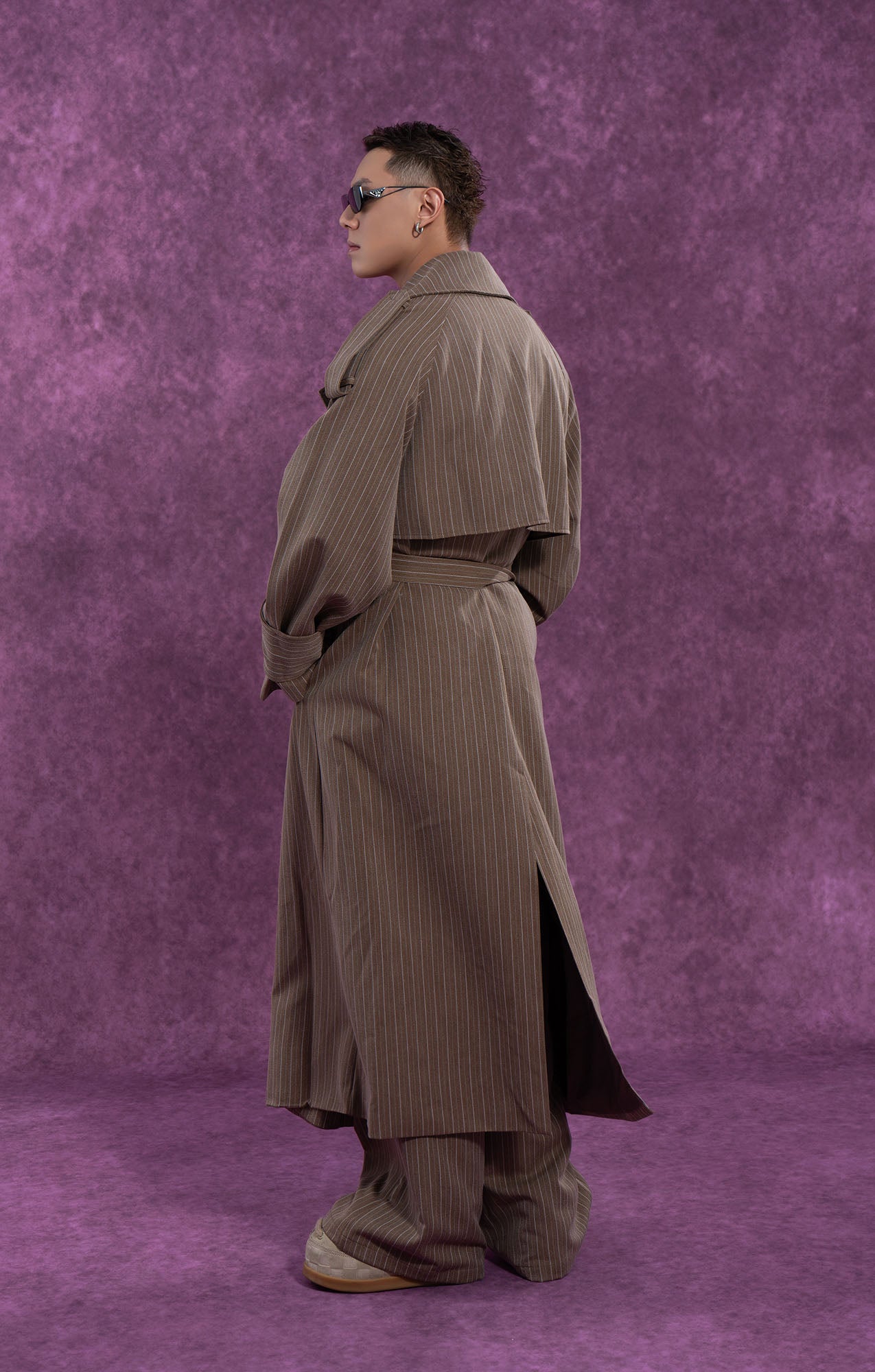 CLP Modern Pinstriped Oversized Trench