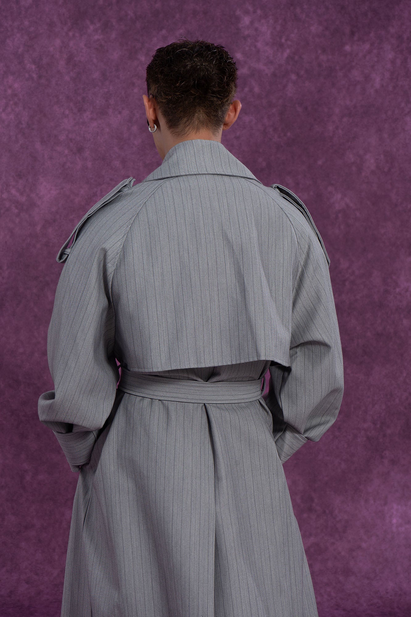 CLP Modern Pinstriped Oversized Trench