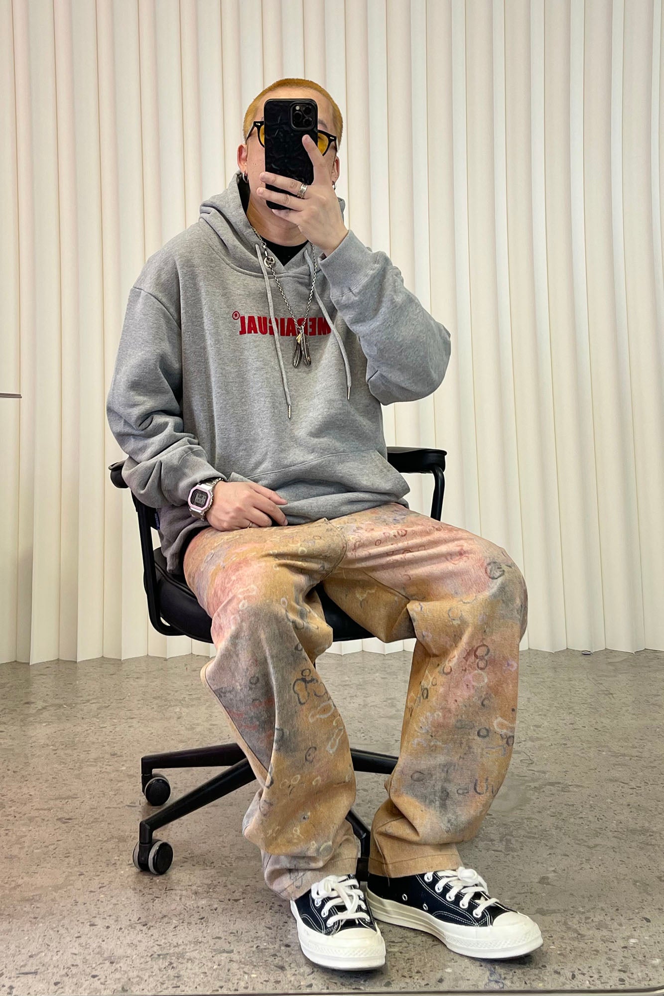 ME DA IGUAL Washed Tie-Dye Bubble Graphic Jeans, premium urban and streetwear designers apparel on PROJECTISR.com, ME DA IGUAL