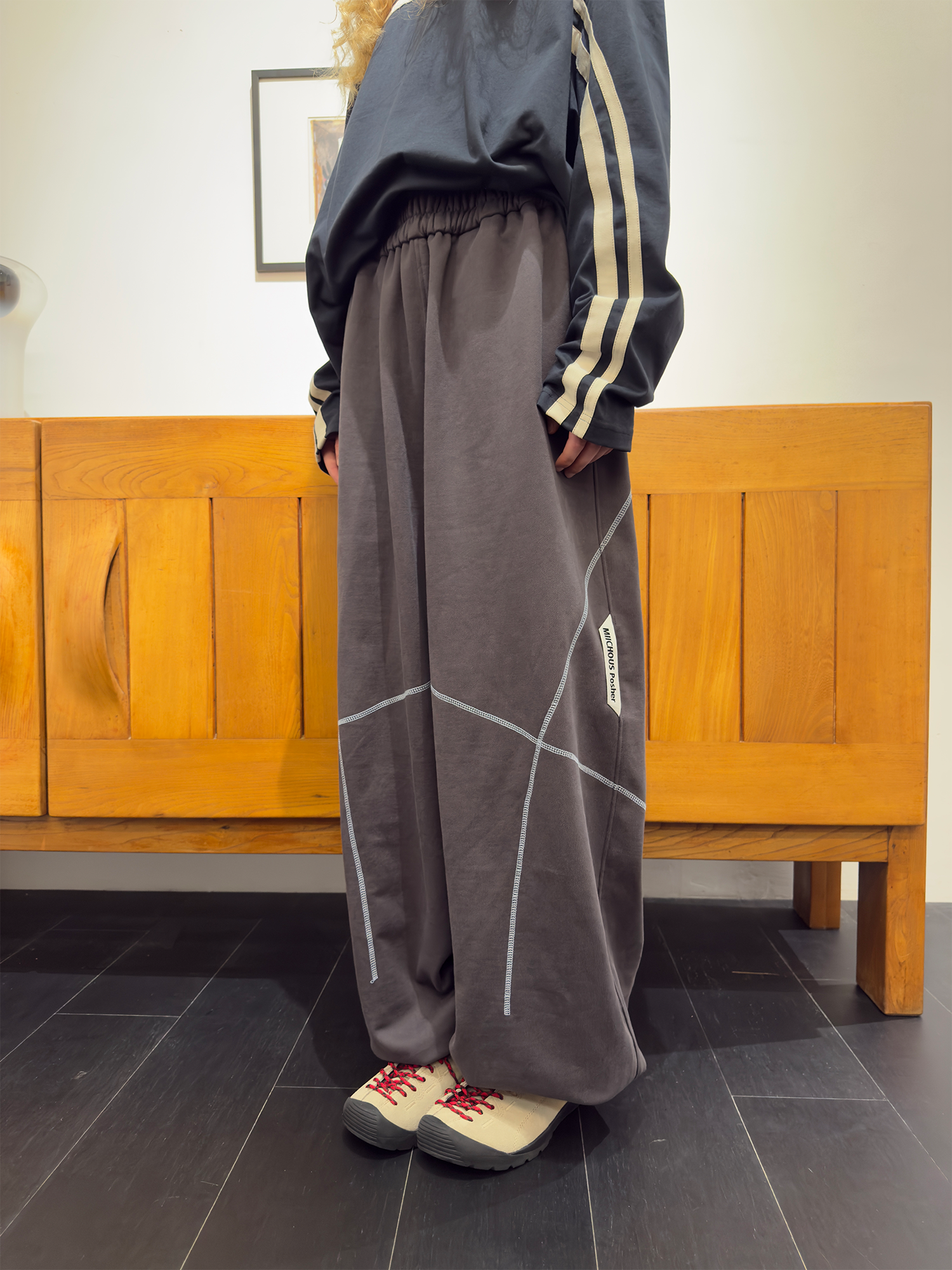 MIICHOUS Paneled Contrast-Stitch Sweatpants