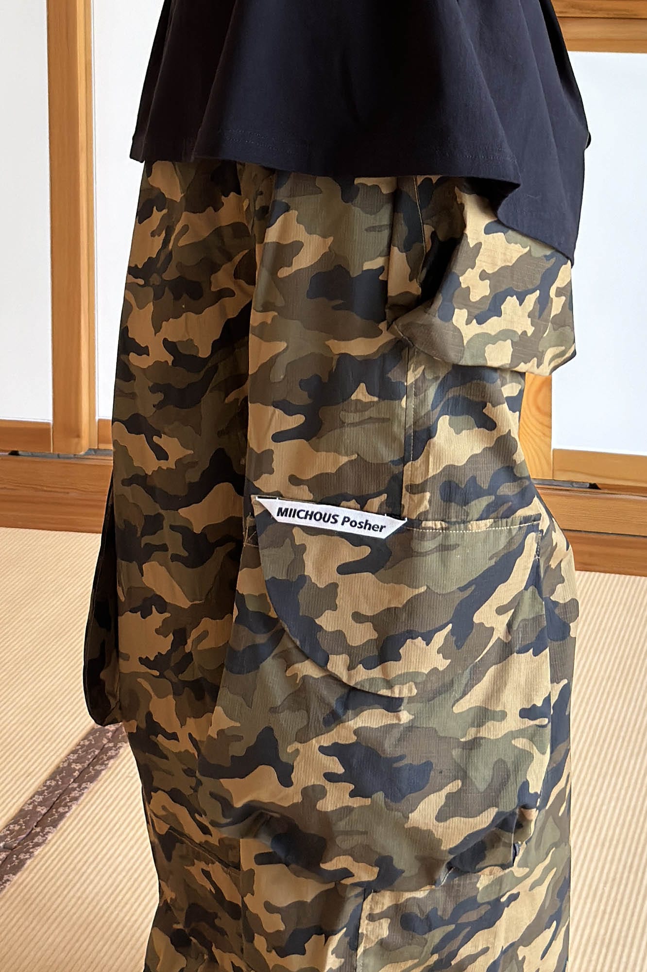 MIICHOUS Camo Wide-Leg Cargo Pants, premium urban and streetwear designers apparel on PROJECTISR.com, Miichous