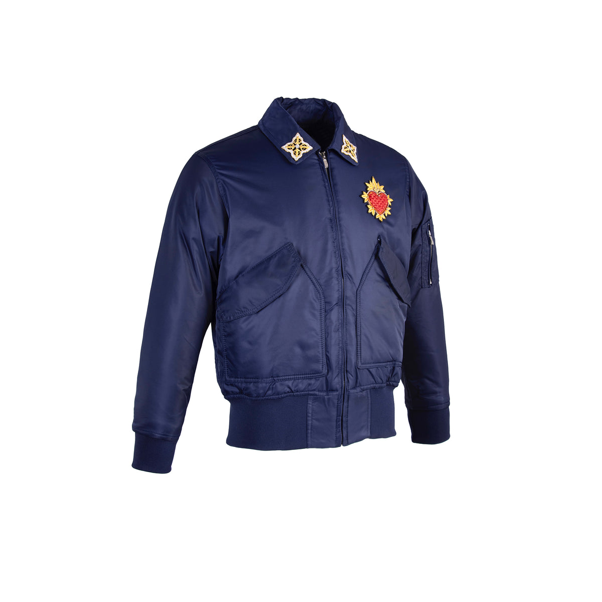 ZWDH Embroidered Rhinestone Silk Baseball Jacket