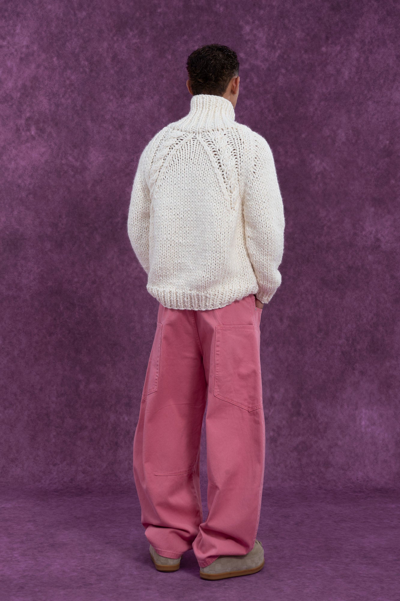 CLP Chunky Bloom Stand-Collar Cardigan