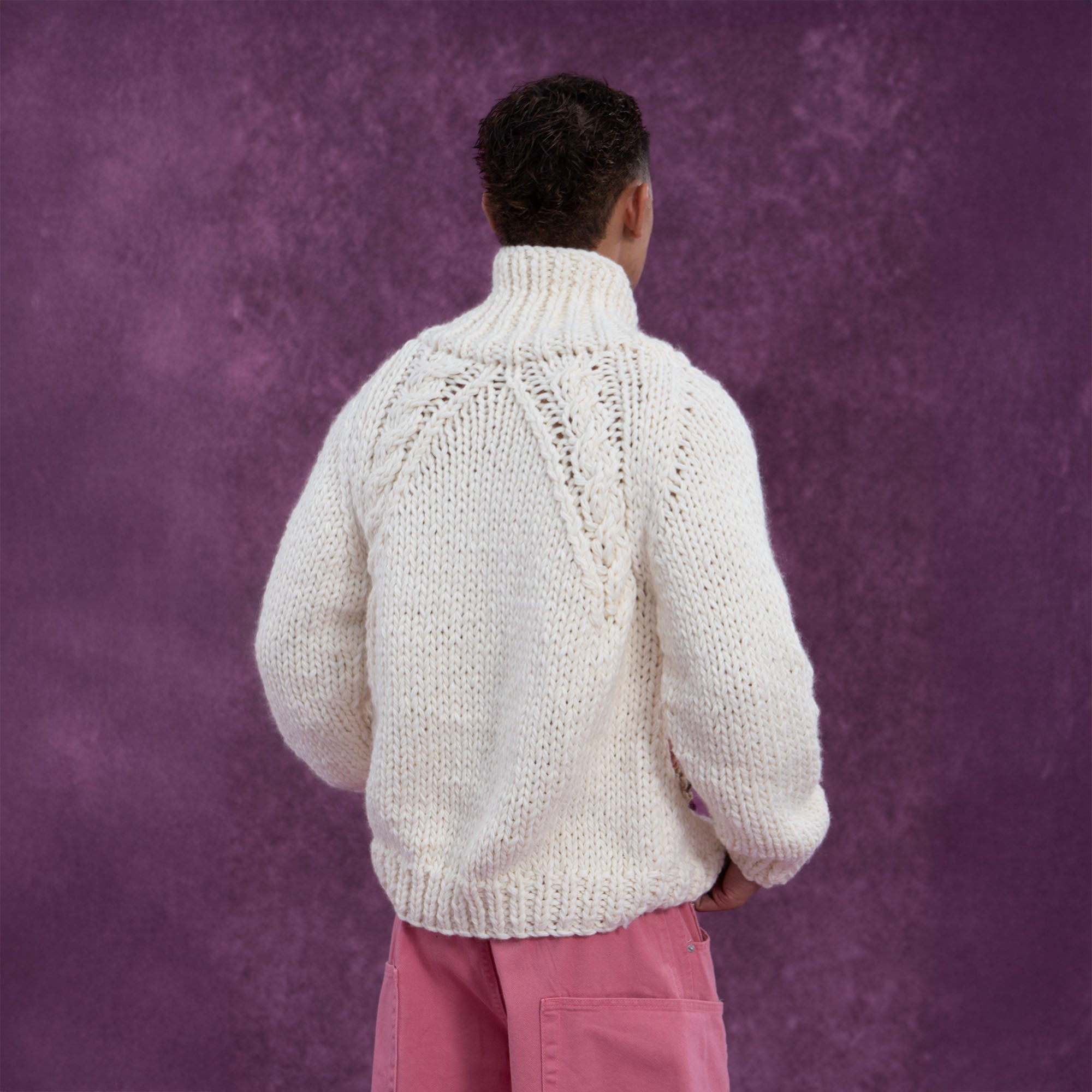 CLP Chunky Bloom Stand-Collar Cardigan
