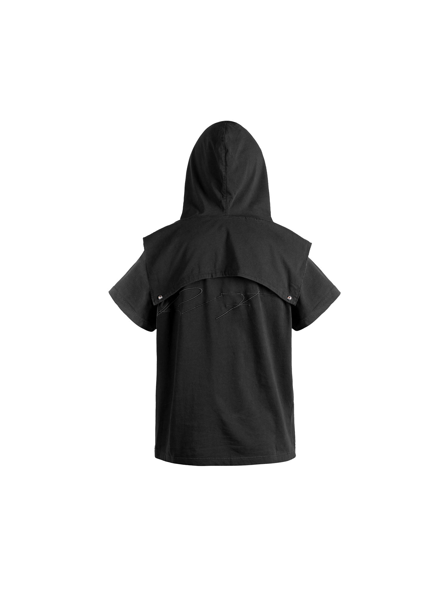 FVVO Distressed Snap-Shoulder Hooded T-Shirt, premium urban and streetwear designers apparel on PROJECTISR.com, FVVO