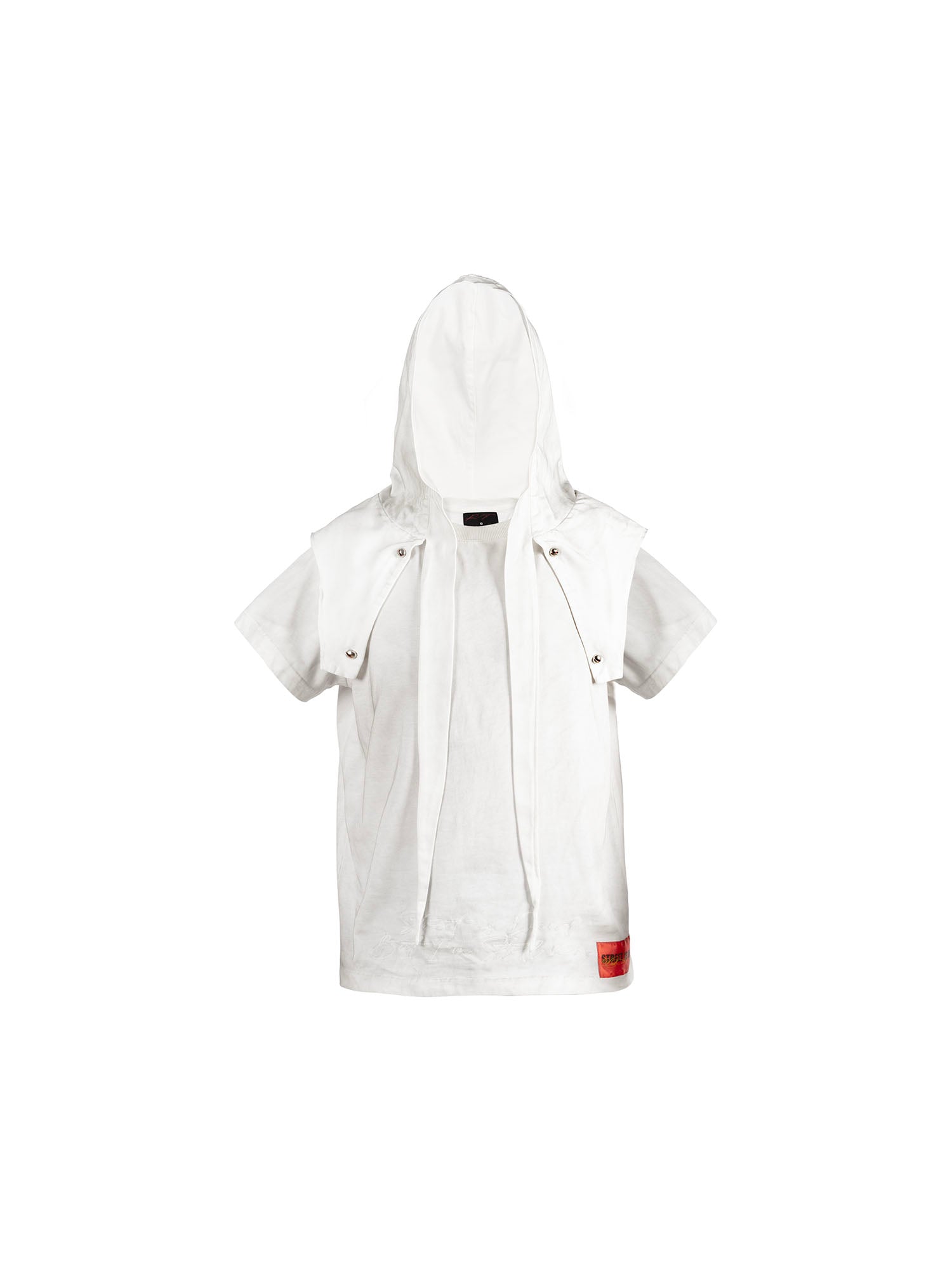 FVVO Distressed Snap-Shoulder Hooded T-Shirt, premium urban and streetwear designers apparel on PROJECTISR.com, FVVO