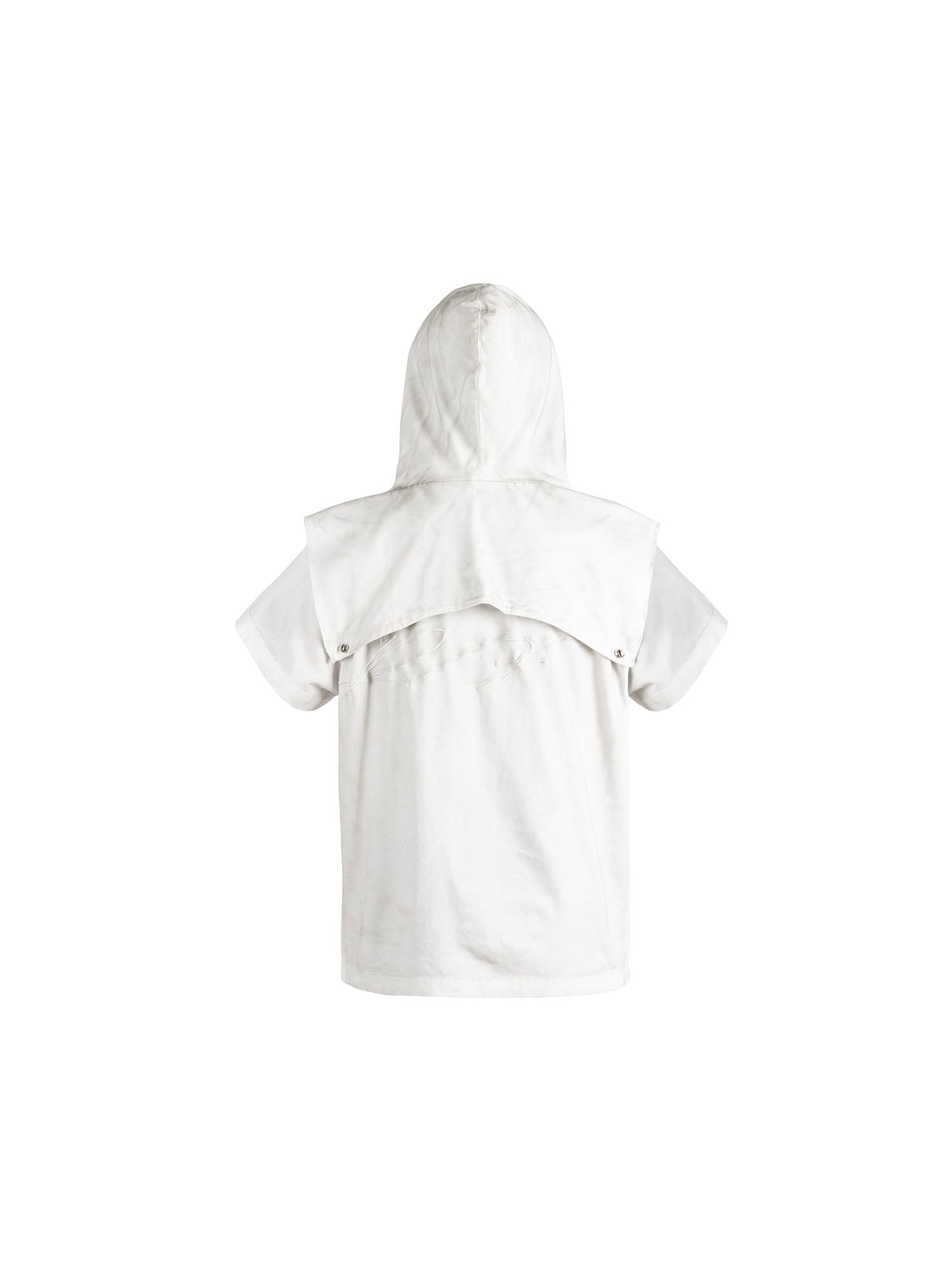 FVVO Distressed Snap-Shoulder Hooded T-Shirt, premium urban and streetwear designers apparel on PROJECTISR.com, FVVO
