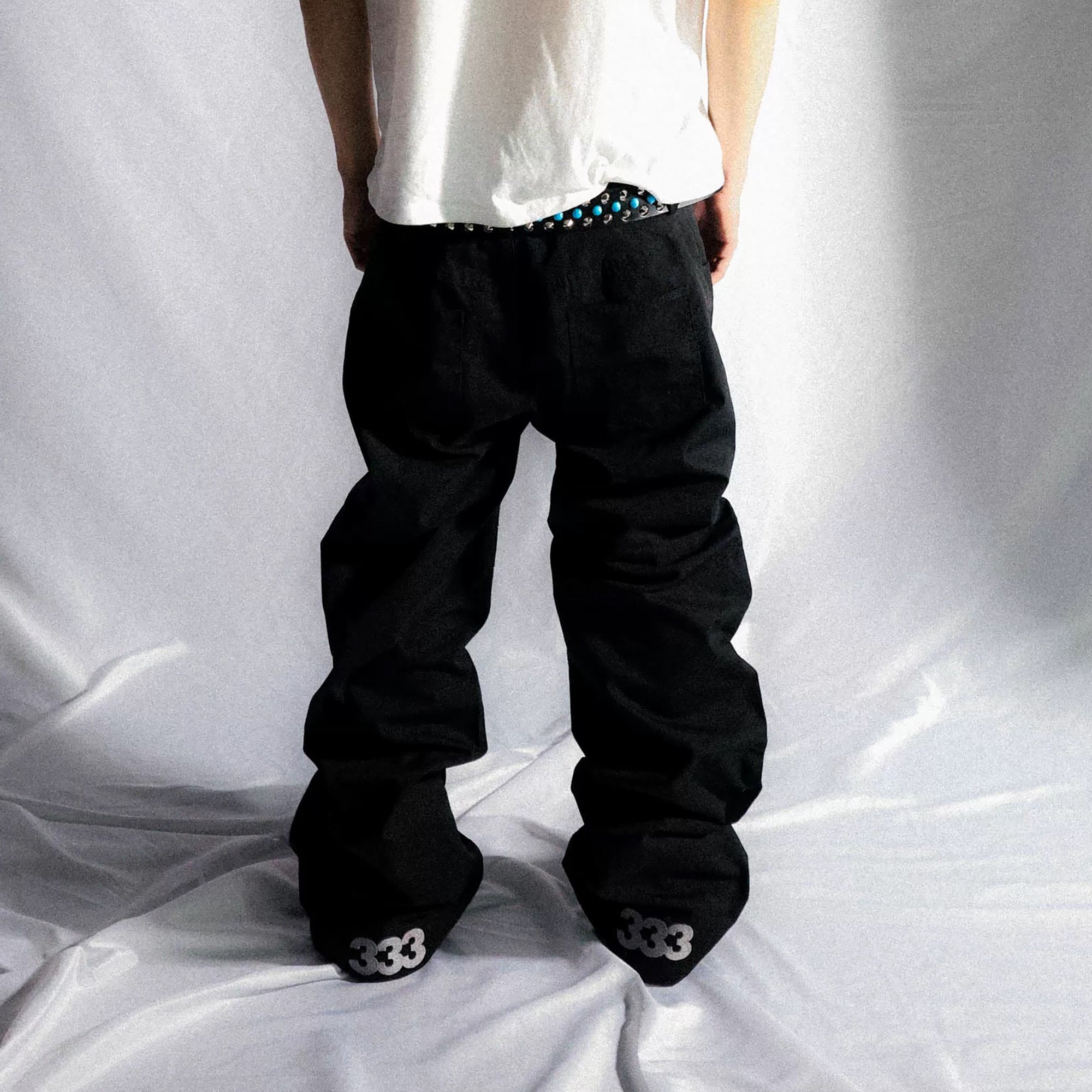 PCCVISION Essential LOGO Wrinkled Baggy Pants