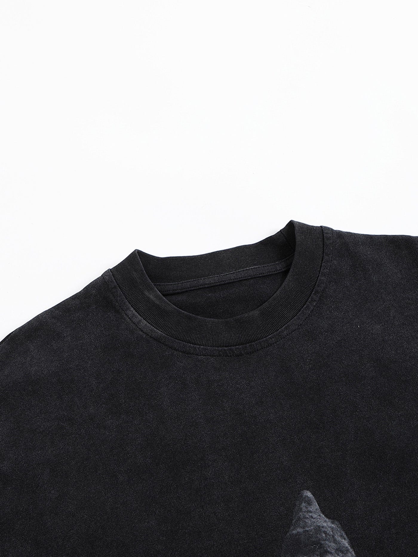 49PERCENT Black Star Stone Washed T-Shirt, premium urban and streetwear designers apparel on PROJECTISR.com, 49PERCENT