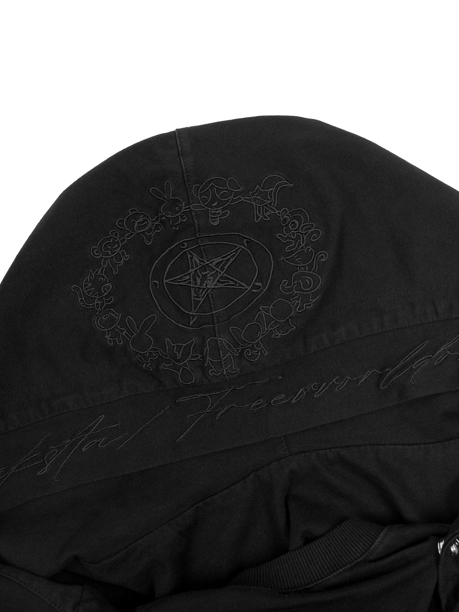 FVVO Distressed Snap-Shoulder Hooded T-Shirt, premium urban and streetwear designers apparel on PROJECTISR.com, FVVO