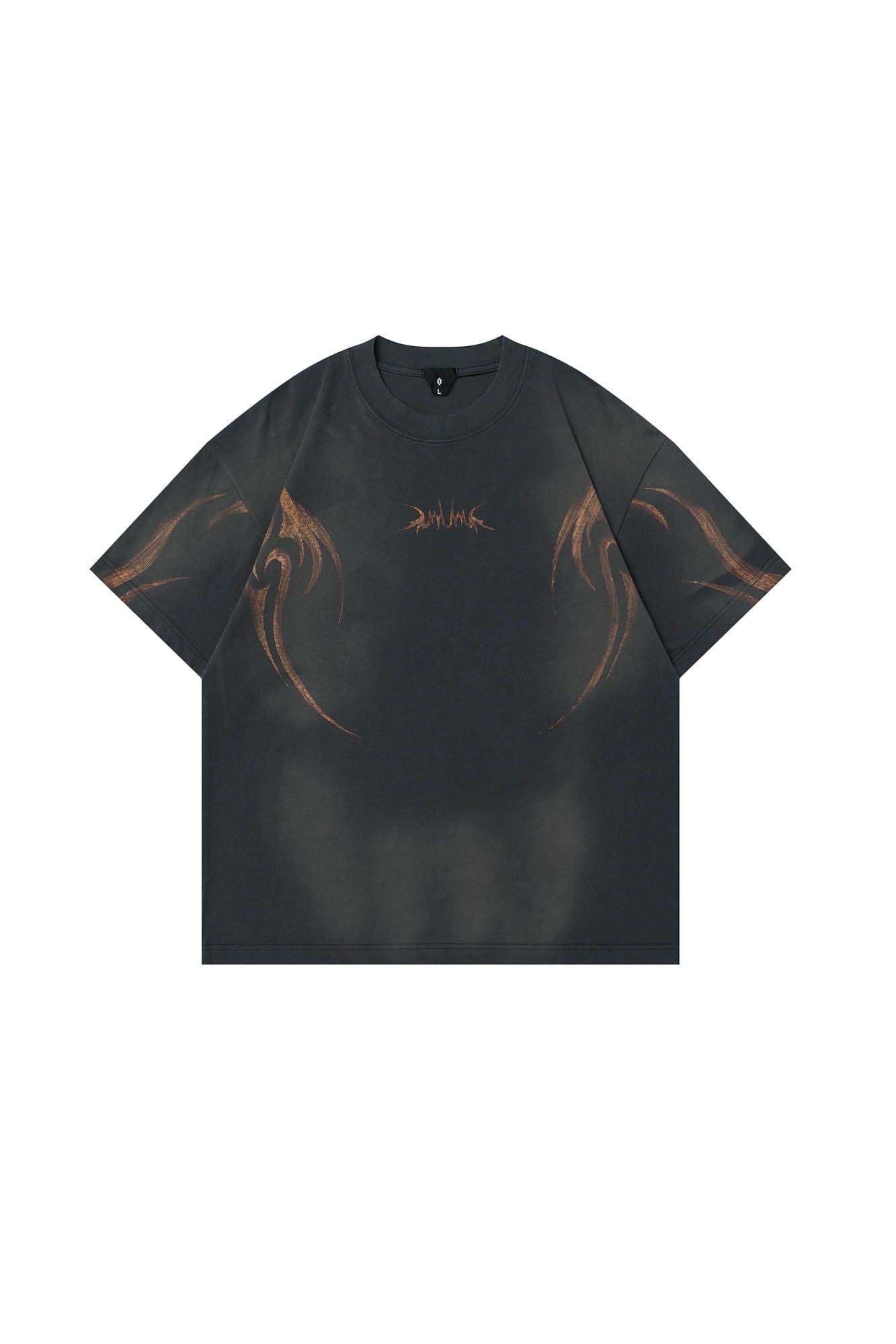 OVDY Tribal Flame Smoke-Washed T-Shirt, premium urban and streetwear designers apparel on PROJECTISR.com, OVDY