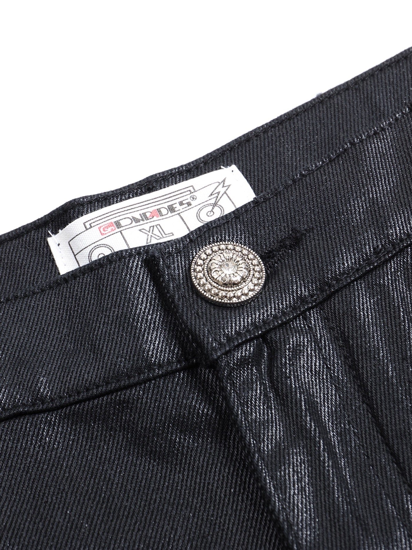 DND4DES Raw-Edge Spliced Flared Waxed Jeans, premium urban and streetwear designers apparel on PROJECTISR.com, DND4DES