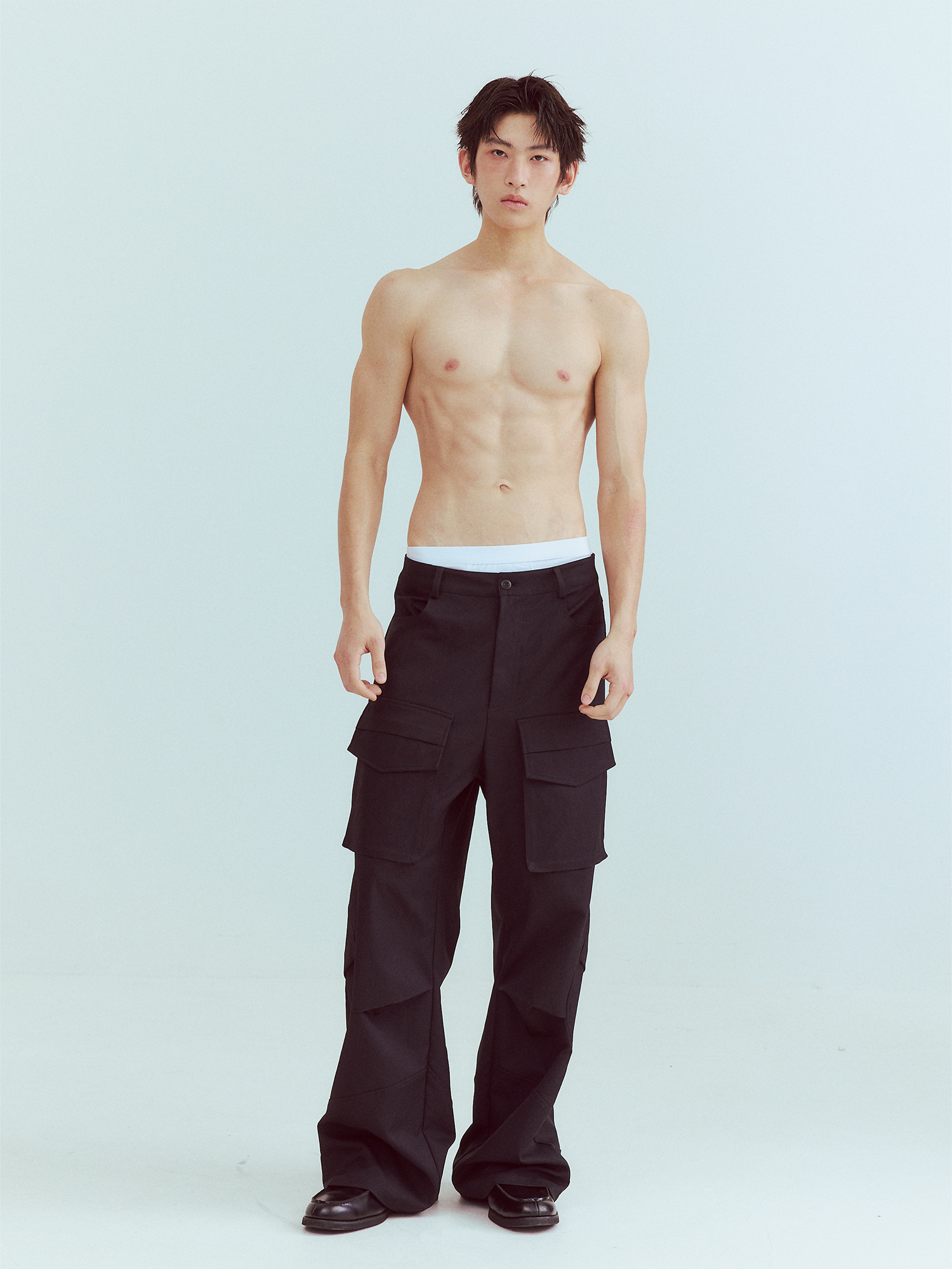 KADAKADA Paneled Wide-Leg Cargo Pants, premium urban and streetwear designers apparel on PROJECTISR.com, KADAKADA