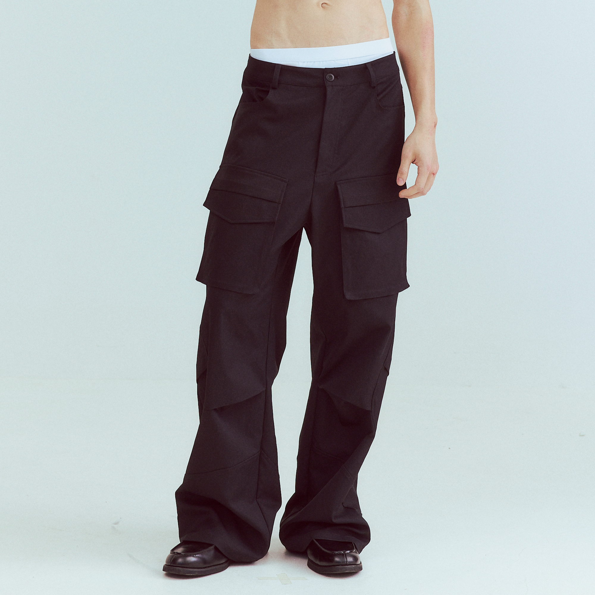 KADAKADA Paneled Wide-Leg Cargo Pants, premium urban and streetwear designers apparel on PROJECTISR.com, KADAKADA