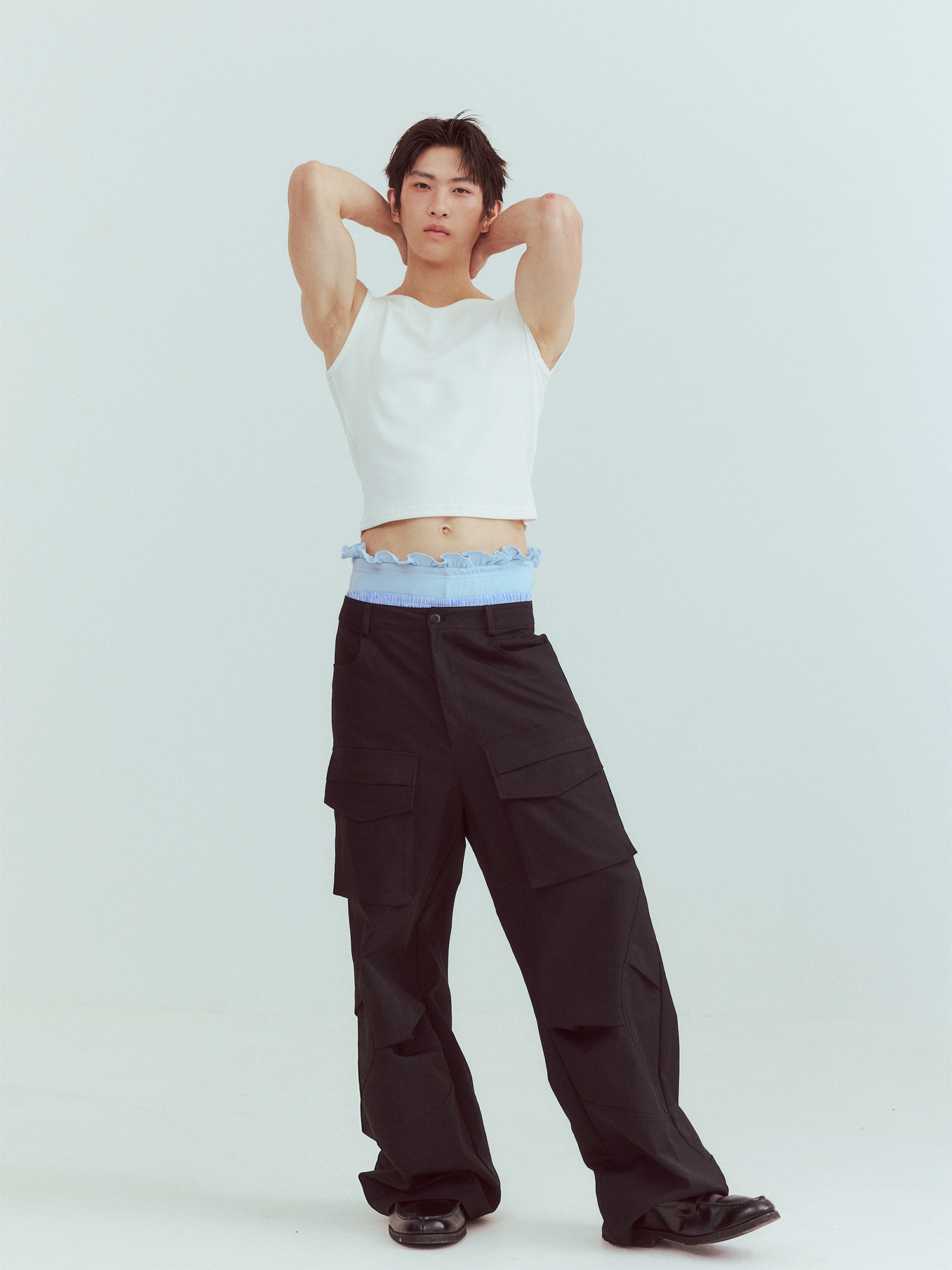 KADAKADA Paneled Wide-Leg Cargo Pants, premium urban and streetwear designers apparel on PROJECTISR.com, KADAKADA