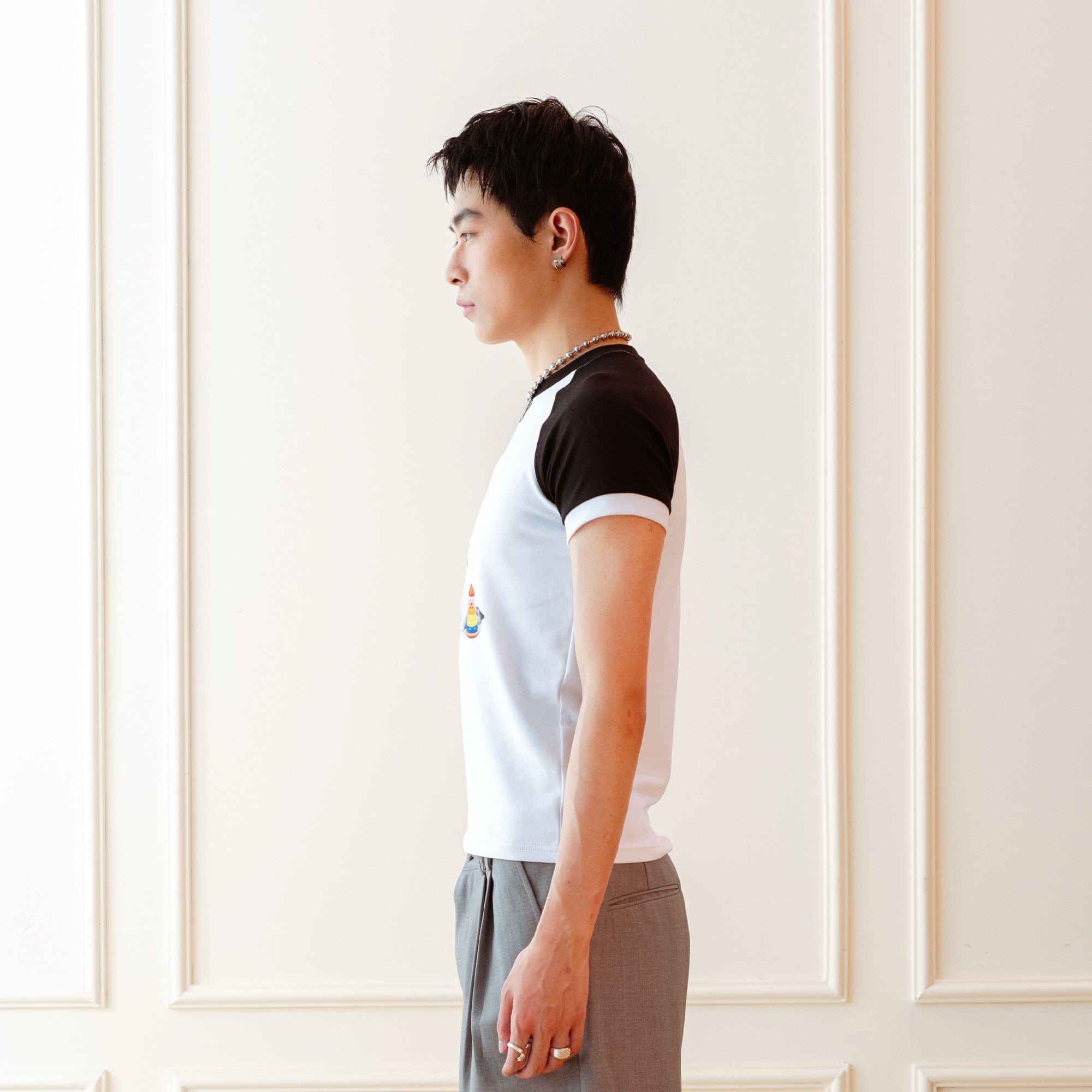 KADAKADA Essential Contrast Raglan Kitty Graphic T-Shirt, premium urban and streetwear designers apparel on PROJECTISR.com, KADAKADA