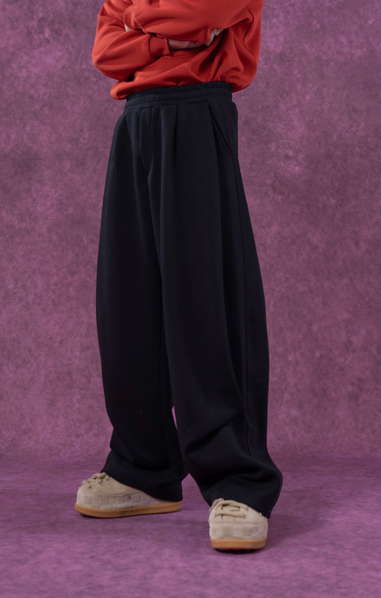 CLP Pleated Wide-Leg Sweatpants