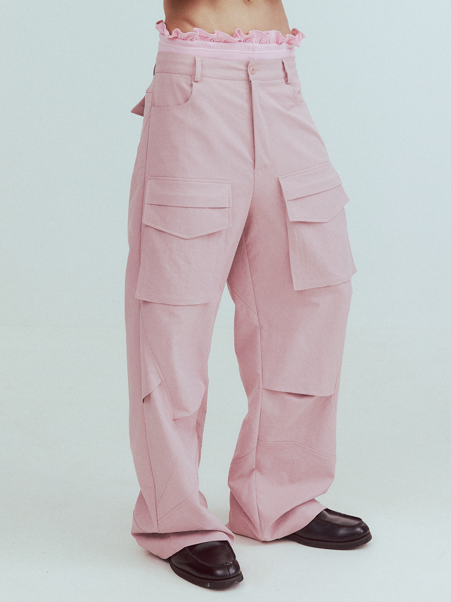 KADAKADA Paneled Wide-Leg Cargo Pants, premium urban and streetwear designers apparel on PROJECTISR.com, KADAKADA