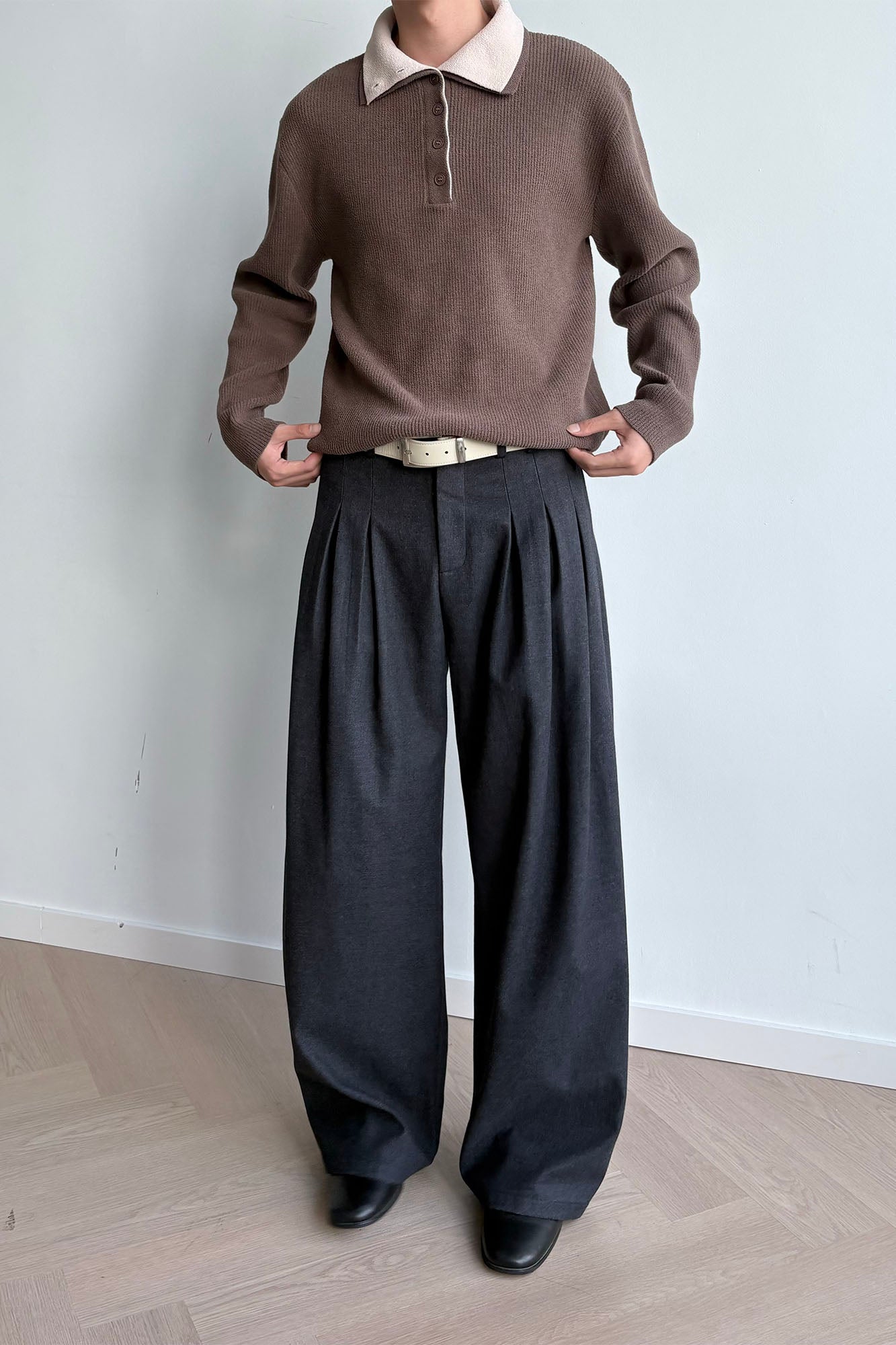 KREATE Triple-Pleat Wide-Leg Trousers, premium urban and streetwear designers apparel on PROJECTISR.com, KREATE