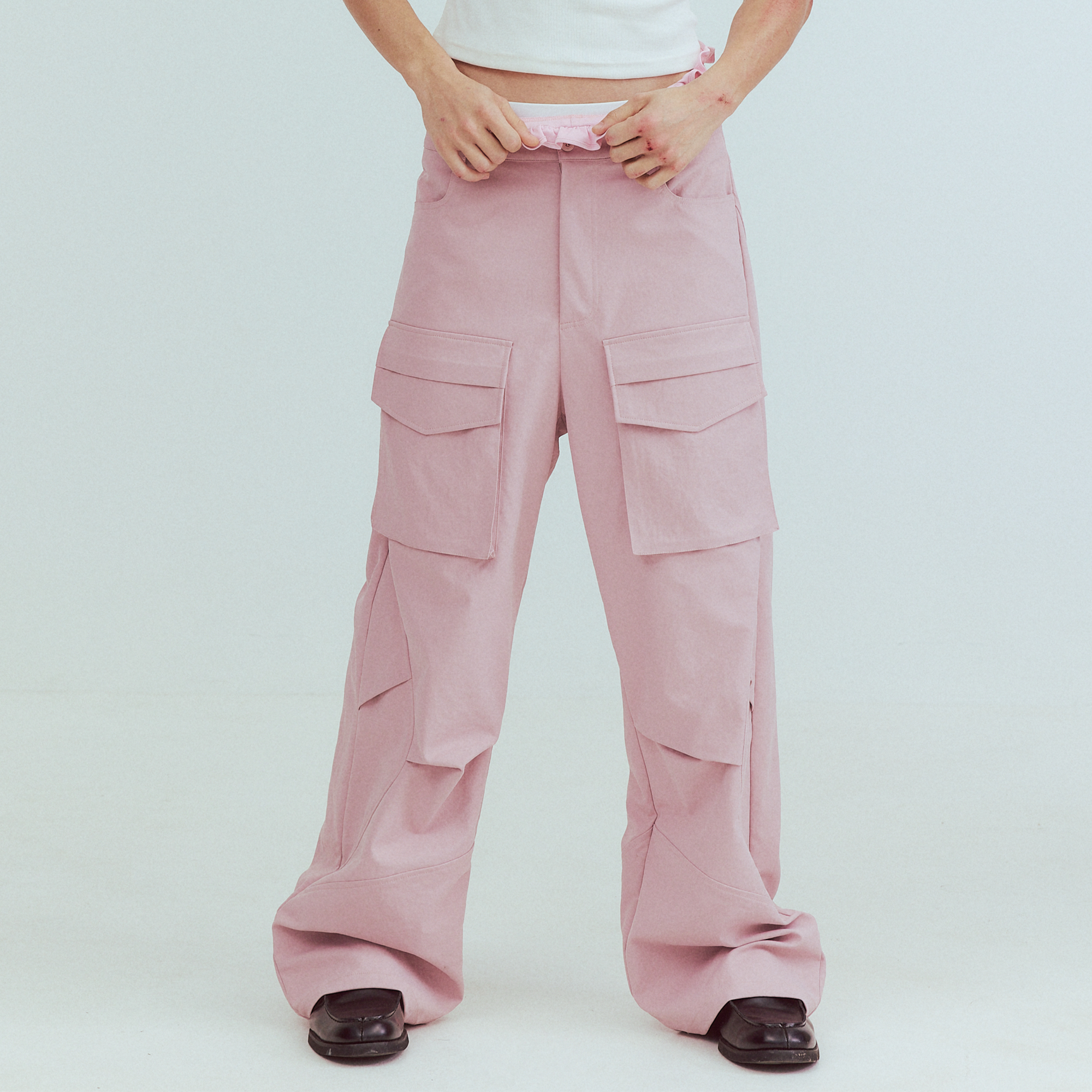 KADAKADA Paneled Wide-Leg Cargo Pants, premium urban and streetwear designers apparel on PROJECTISR.com, KADAKADA