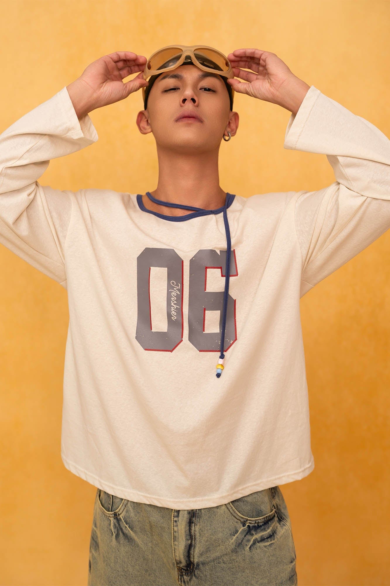 CLP No.06 Drawstring Neck Long-Sleeve Tee, premium urban and streetwear designers apparel on PROJECTISR.com, CLP