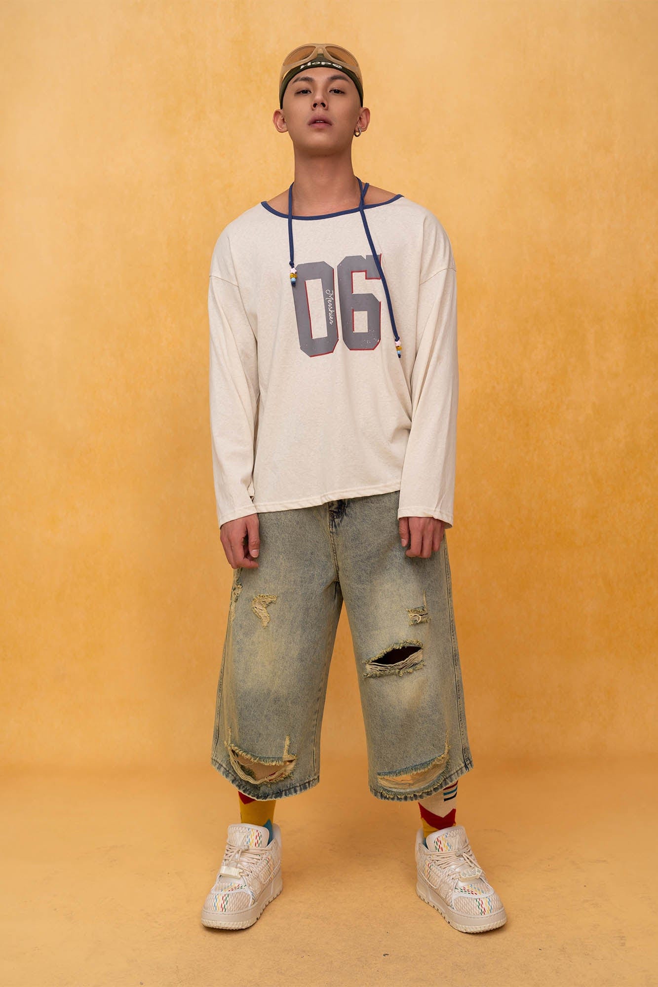 CLP No.06 Drawstring Neck Long-Sleeve Tee, premium urban and streetwear designers apparel on PROJECTISR.com, CLP