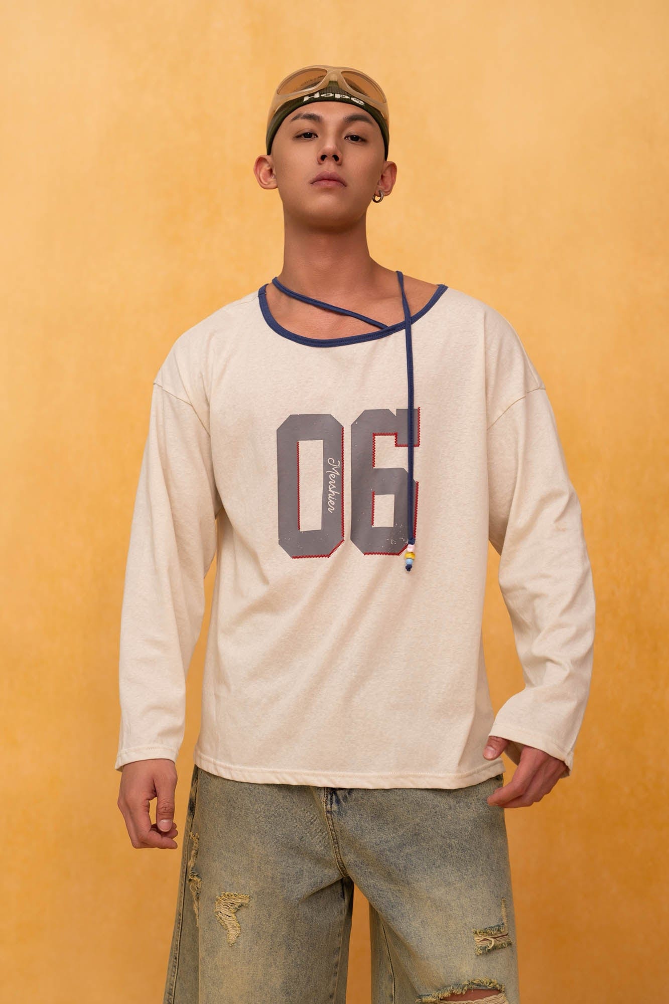CLP No.06 Drawstring Neck Long-Sleeve Tee, premium urban and streetwear designers apparel on PROJECTISR.com, CLP