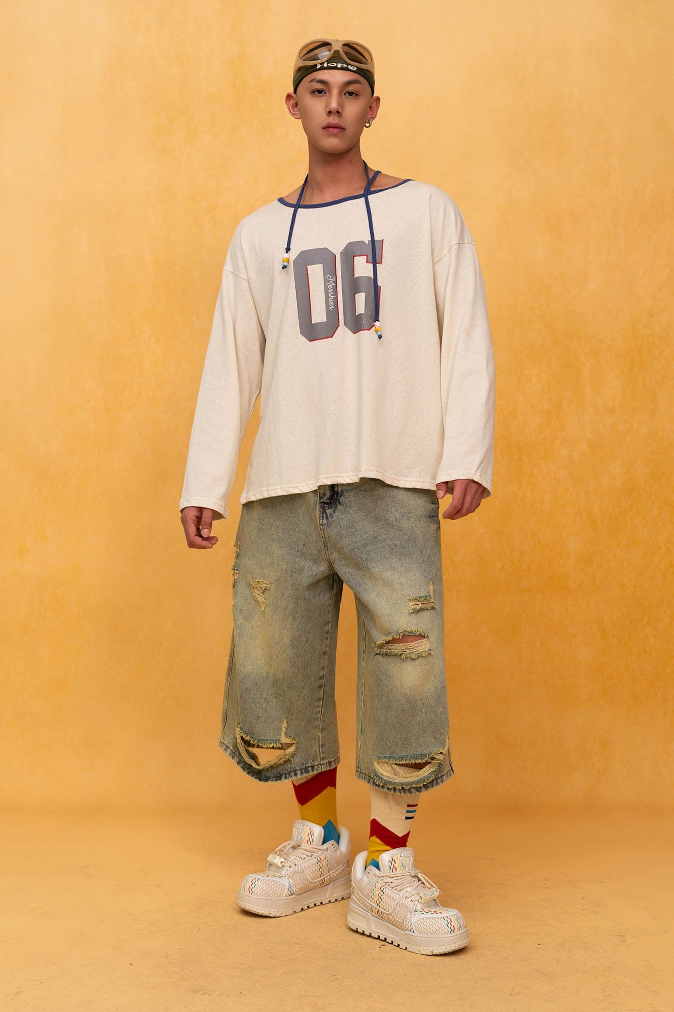 CLP No.06 Drawstring Neck Long-Sleeve Tee, premium urban and streetwear designers apparel on PROJECTISR.com, CLP