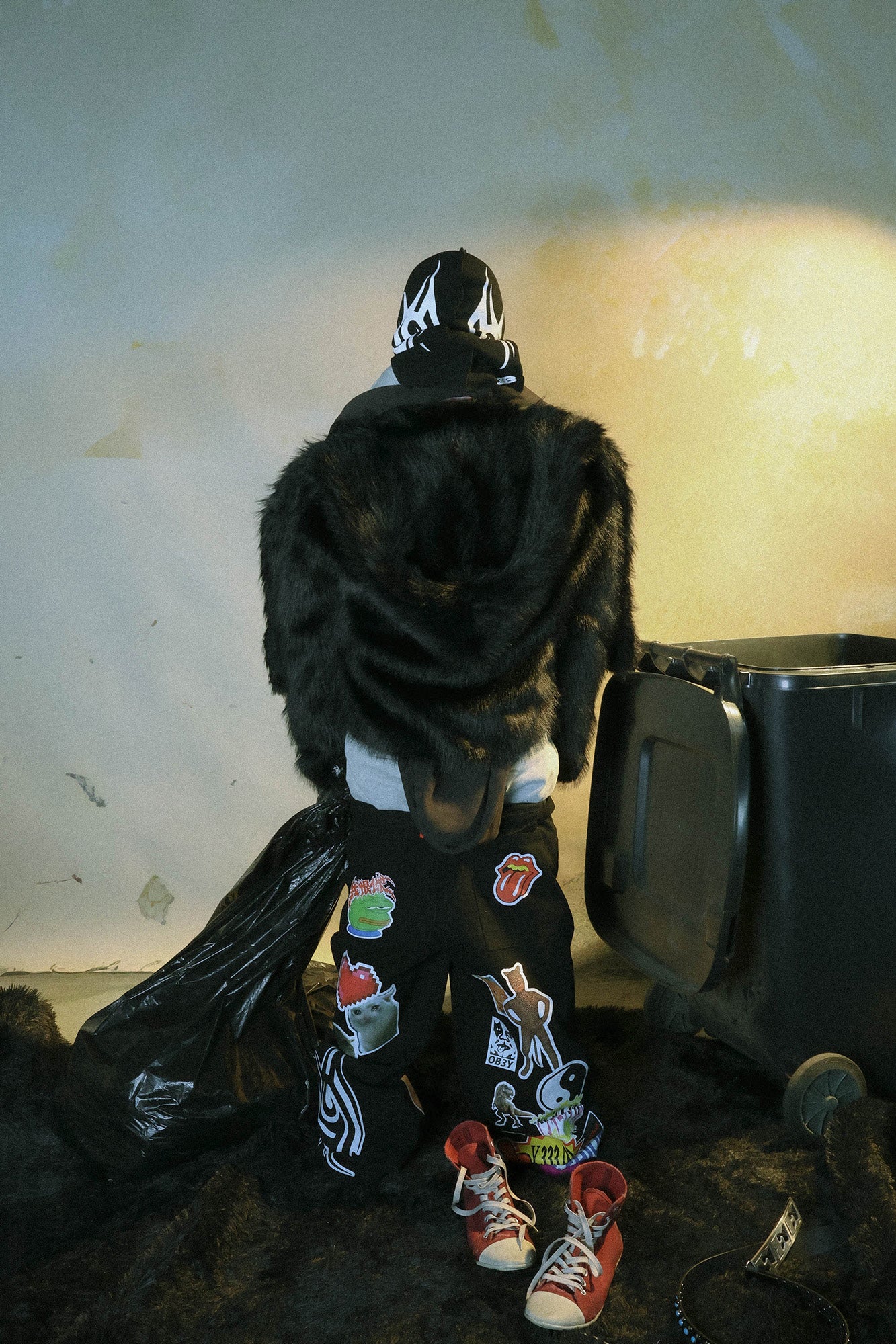 PCCVISION Meme Graphics Wide-Leg Pants, premium urban and streetwear designers apparel on PROJECTISR.com, PCCVISION