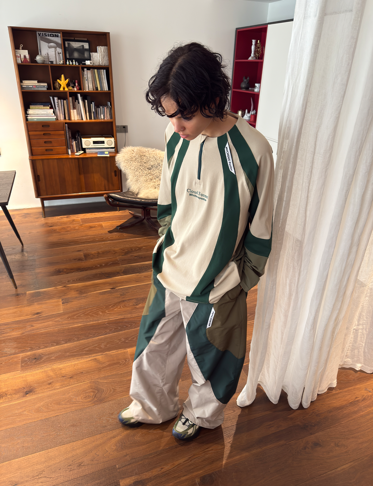 MIICHOUS Contrast Panel UV-Protection Long-Sleeve Tee