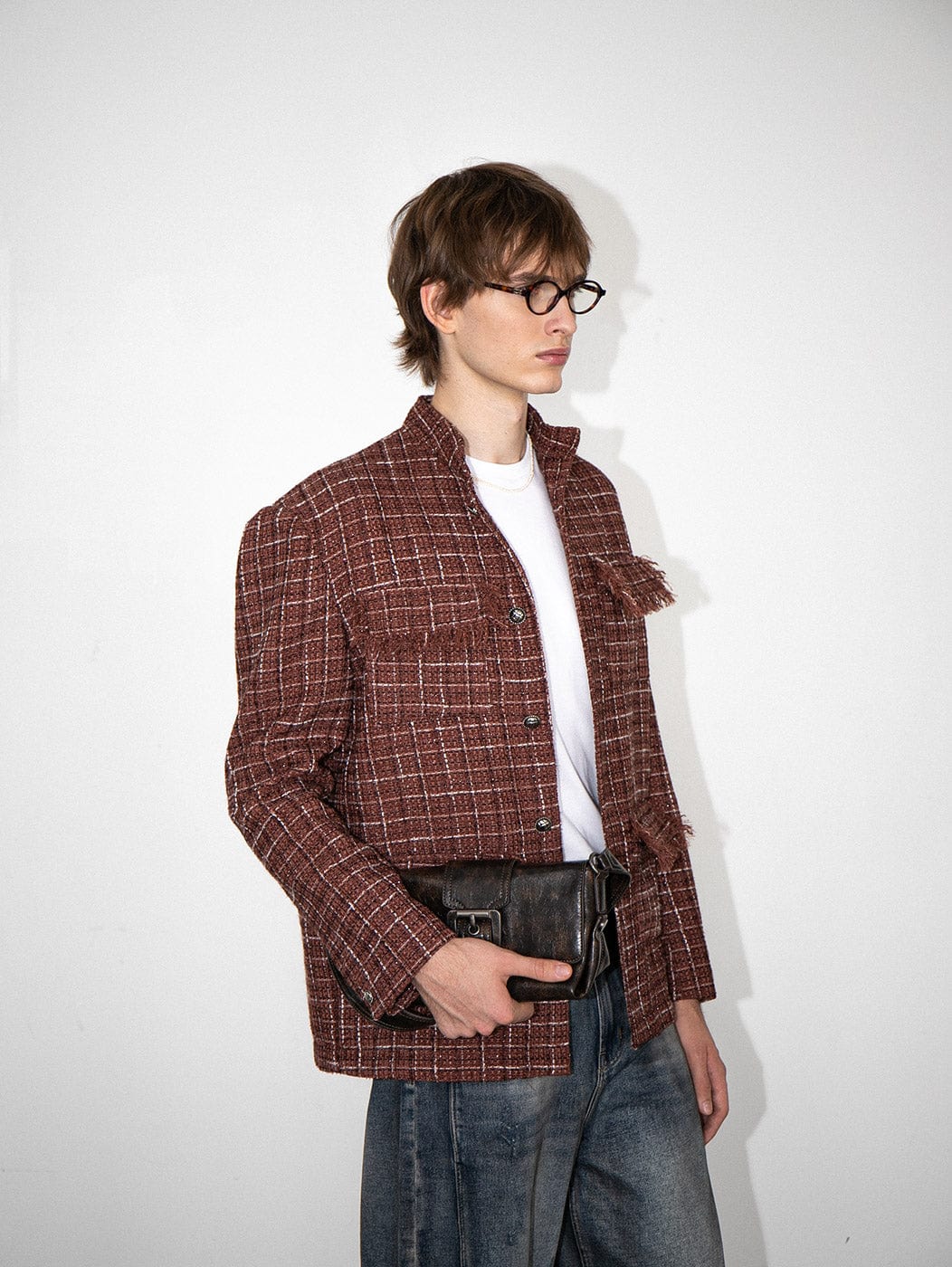 LEONSENSE Tassels Pockets Tweed Jacket, premium urban and streetwear designers apparel on PROJECTISR.com, LEONSENSE