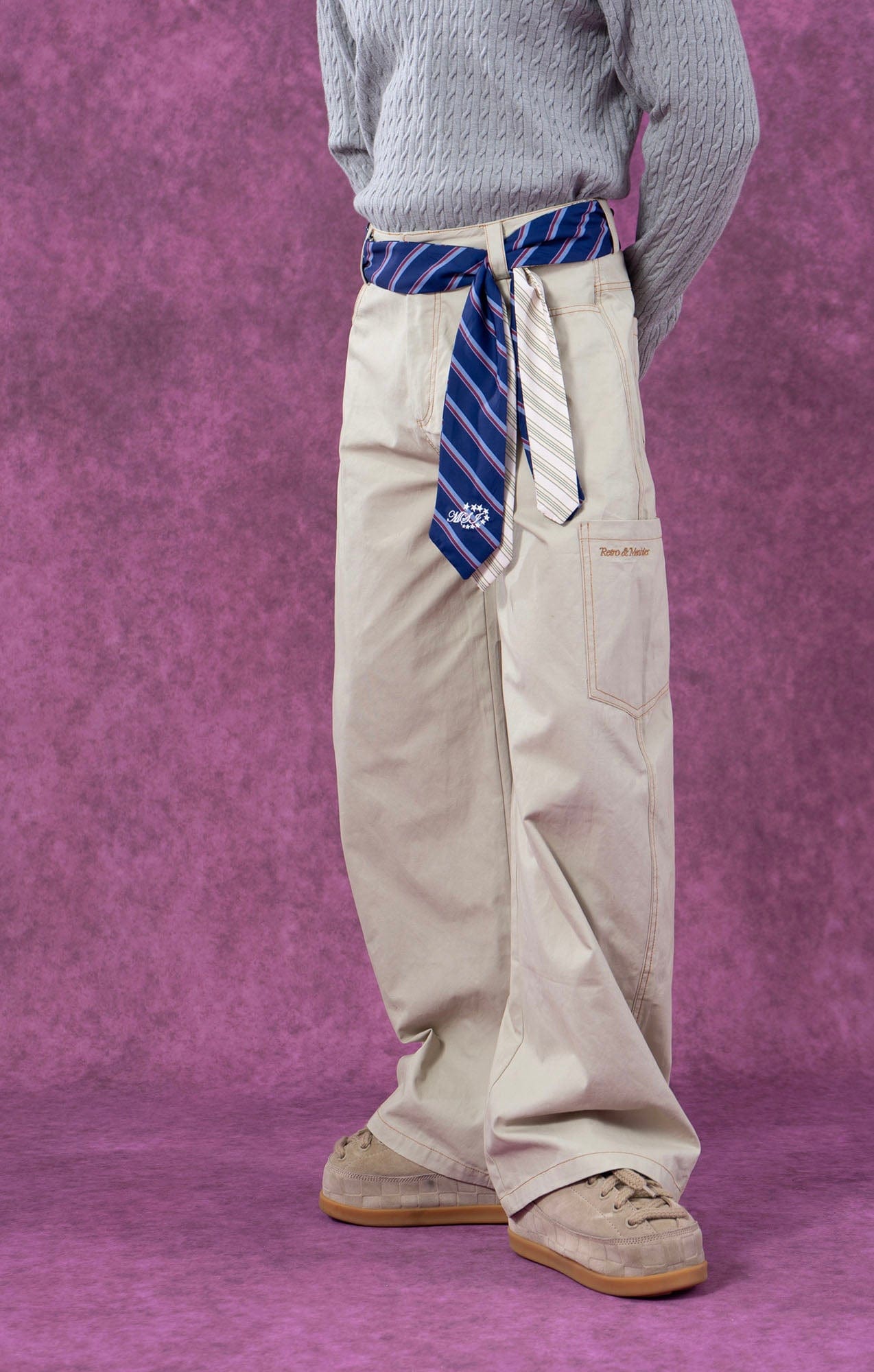 CLP Tie-Belt Multi-Pockets Stitched Pants, premium urban and streetwear designers apparel on PROJECTISR.com, CLP