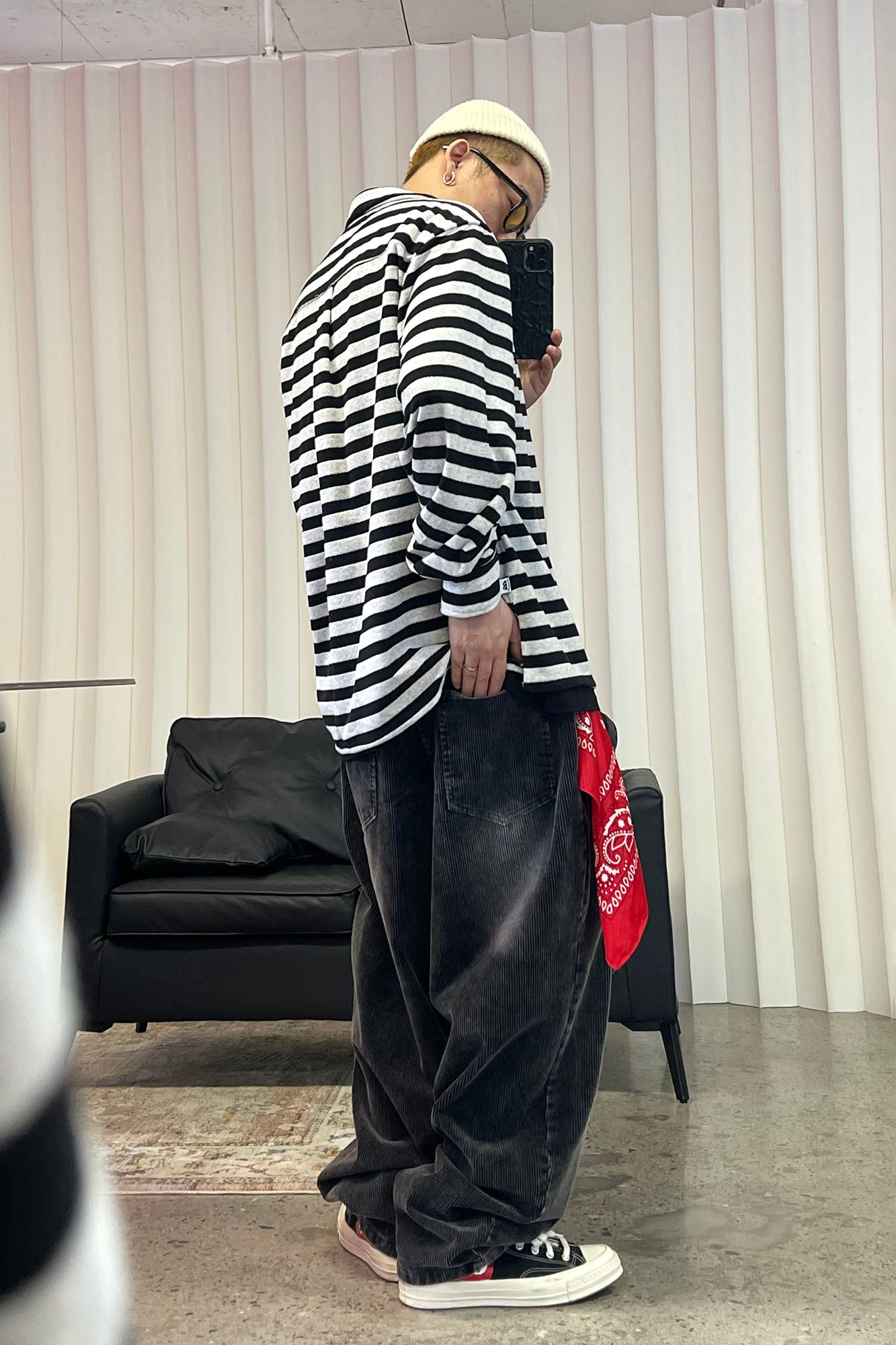 ME DA IGUAL Washed Corduroy Wide-Leg Pants