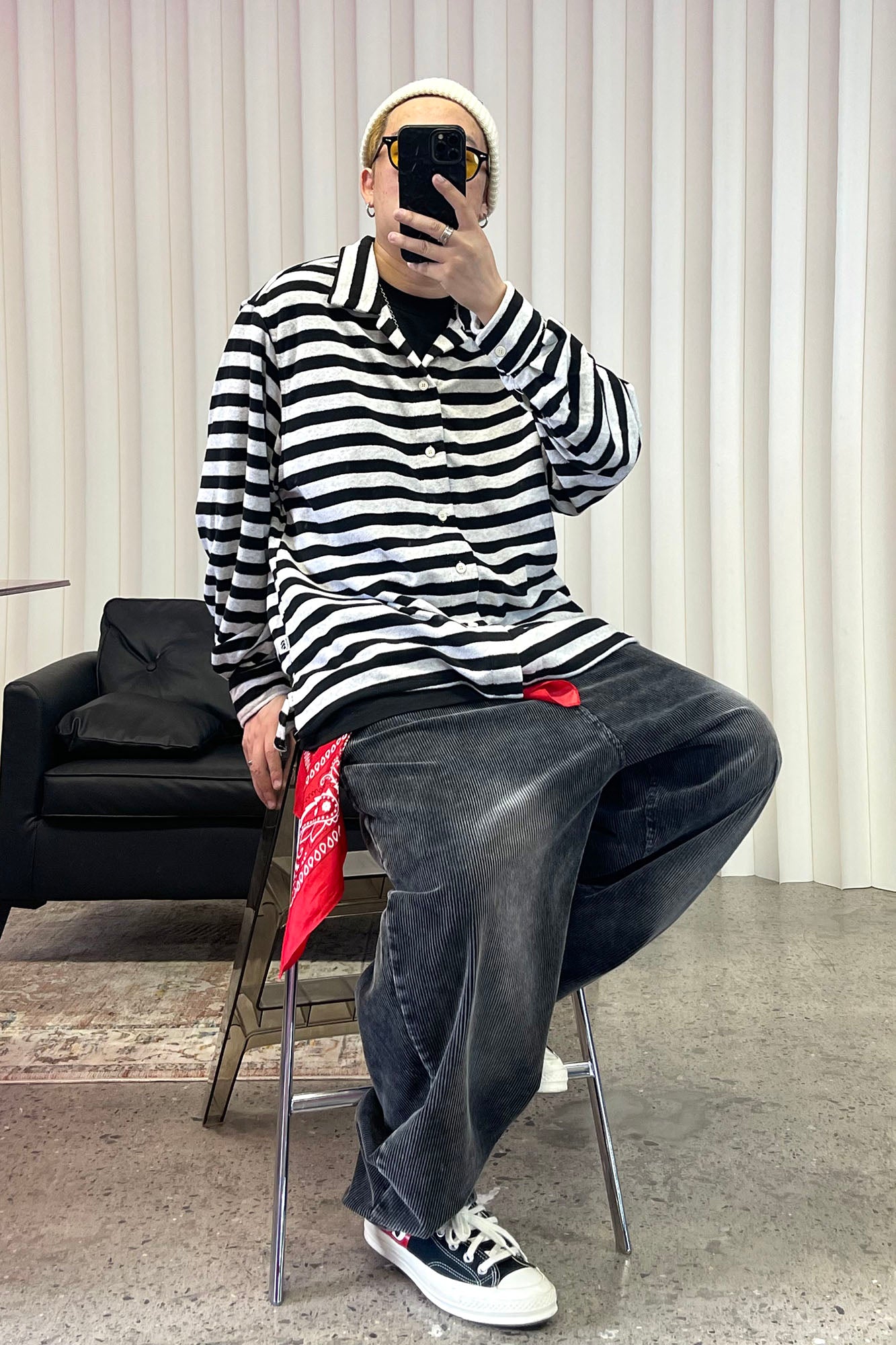 ME DA IGUAL Washed Corduroy Wide-Leg Pants