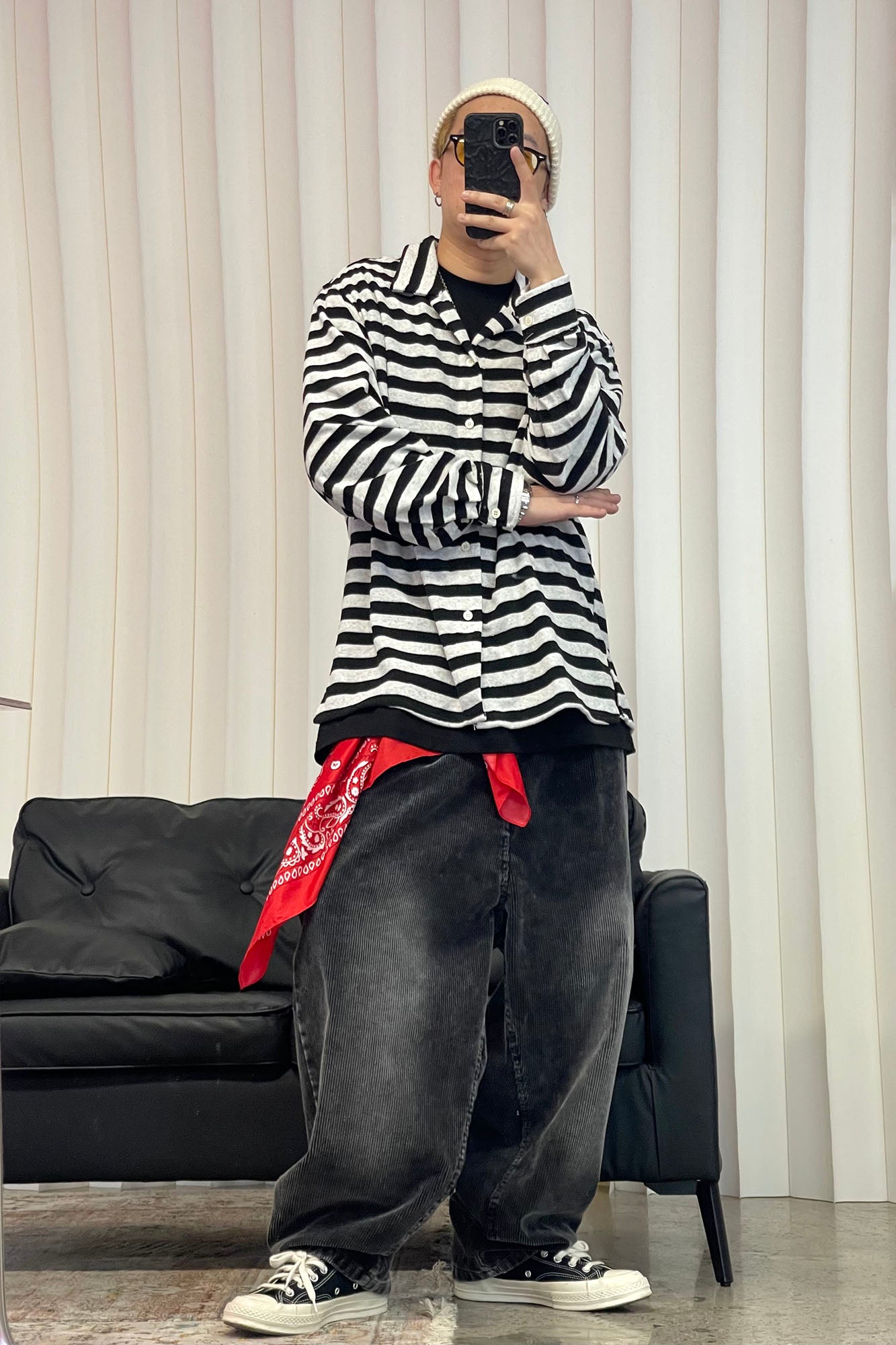ME DA IGUAL Washed Corduroy Wide-Leg Pants