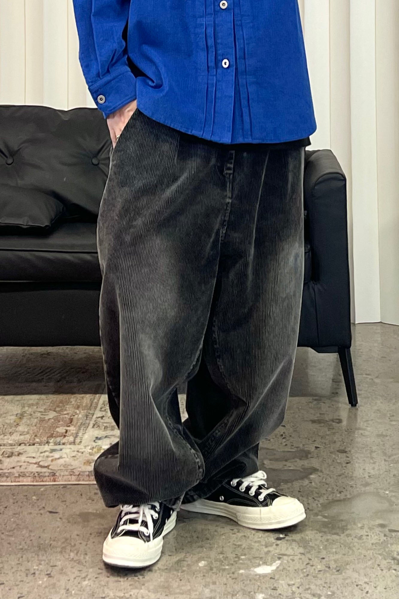 ME DA IGUAL Washed Corduroy Wide-Leg Pants