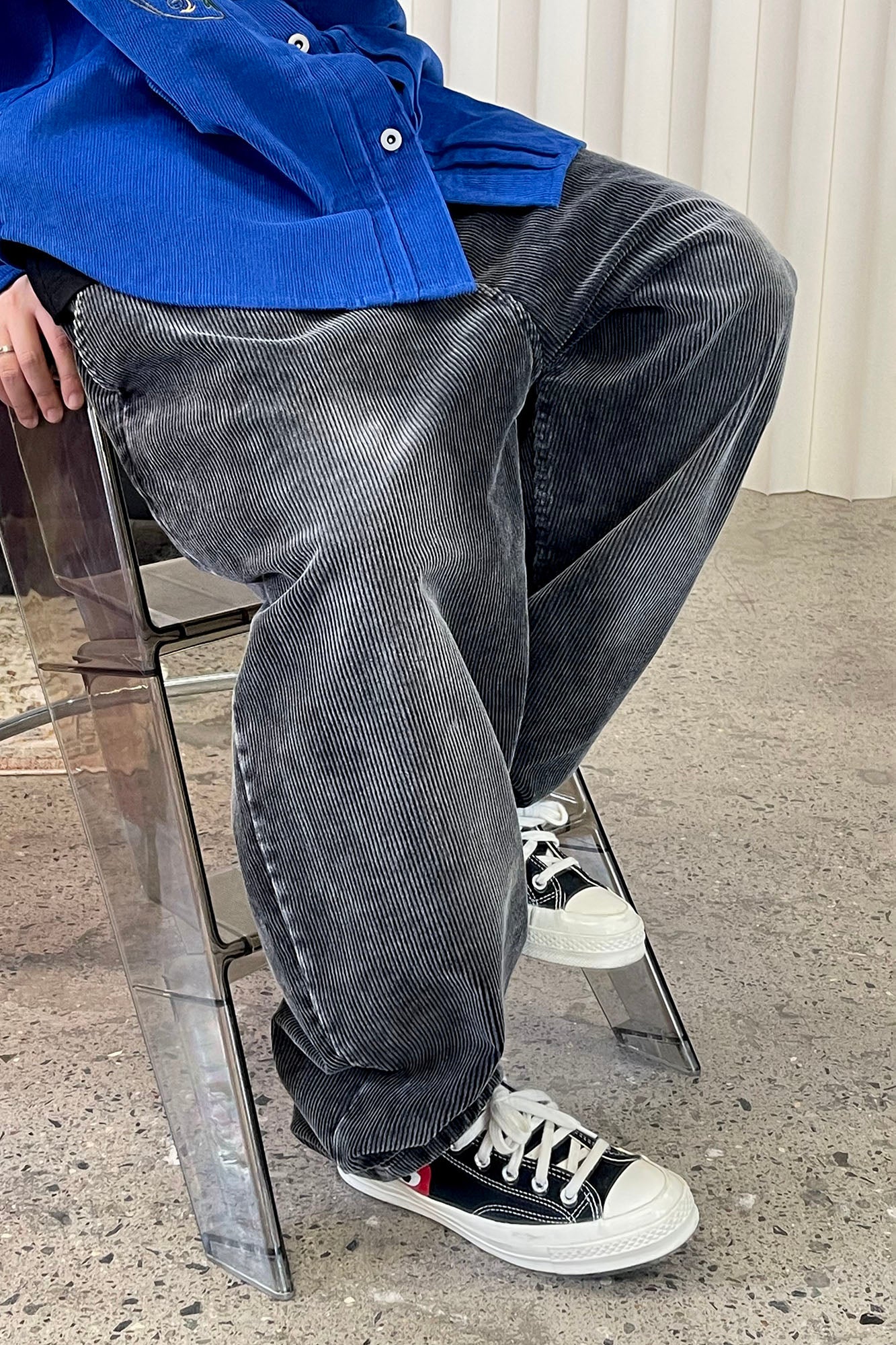 ME DA IGUAL Washed Corduroy Wide-Leg Pants