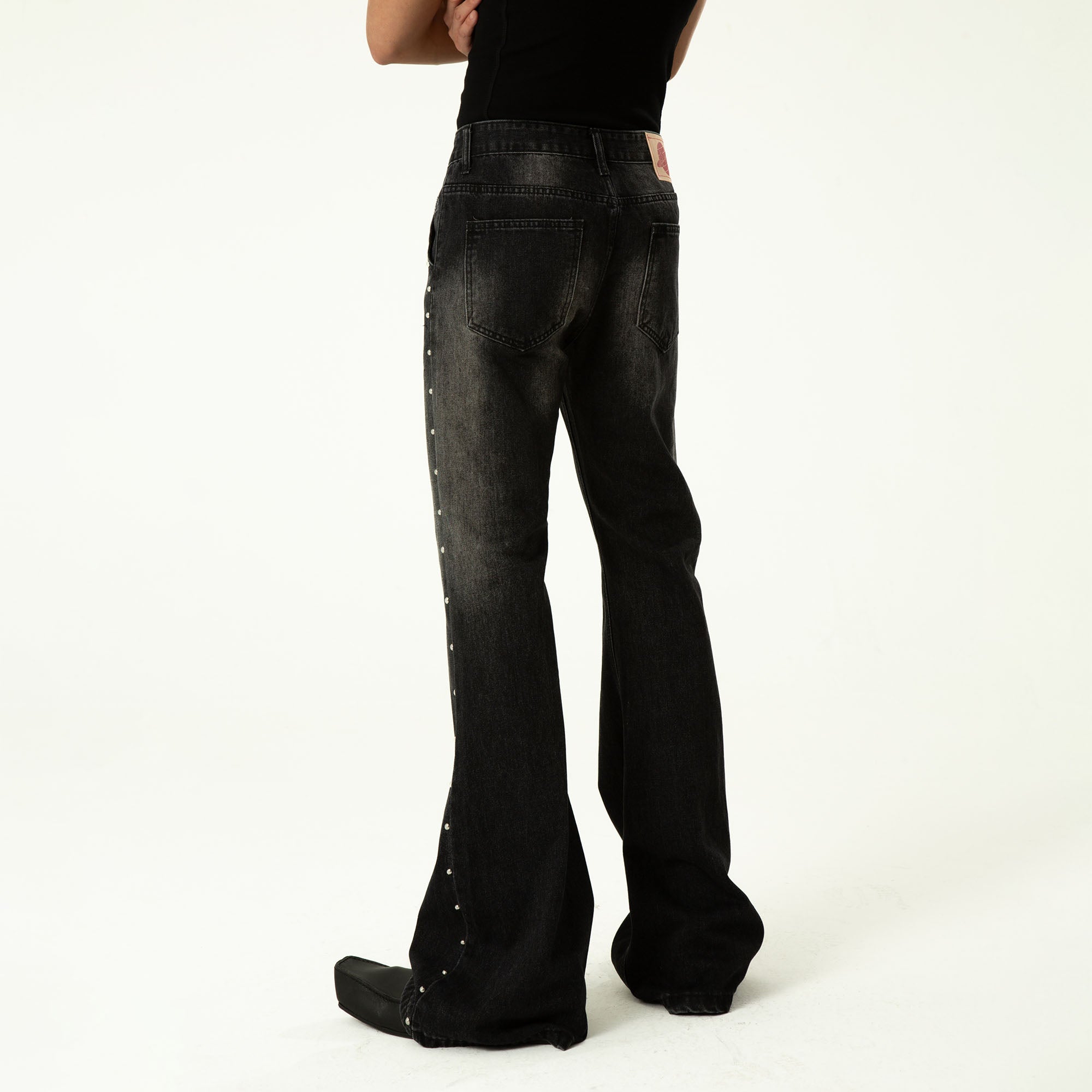 CLP Studded-Seam Flared Jeans, premium urban and streetwear designers apparel on PROJECTISR.com, CLP