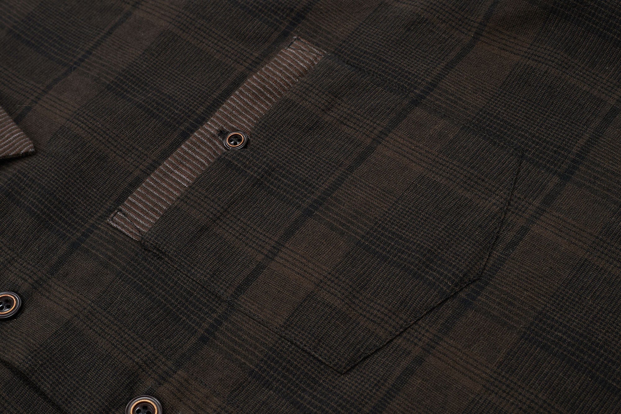 ESAIAS Plaid Layered Raw-Edge Half Shirt Brown, premium urban and streetwear designers apparel on PROJECTISR.com, ESAIAS