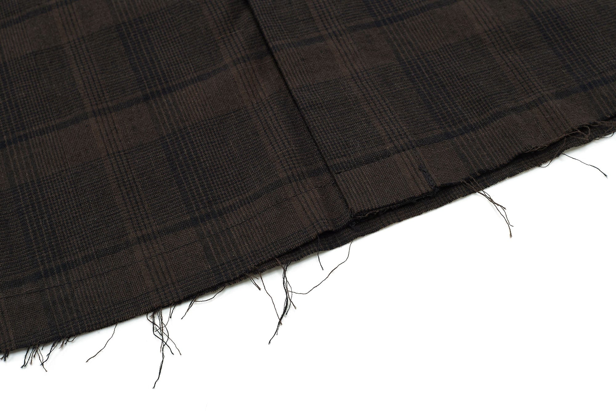 ESAIAS Plaid Layered Raw-Edge Half Shirt Brown, premium urban and streetwear designers apparel on PROJECTISR.com, ESAIAS