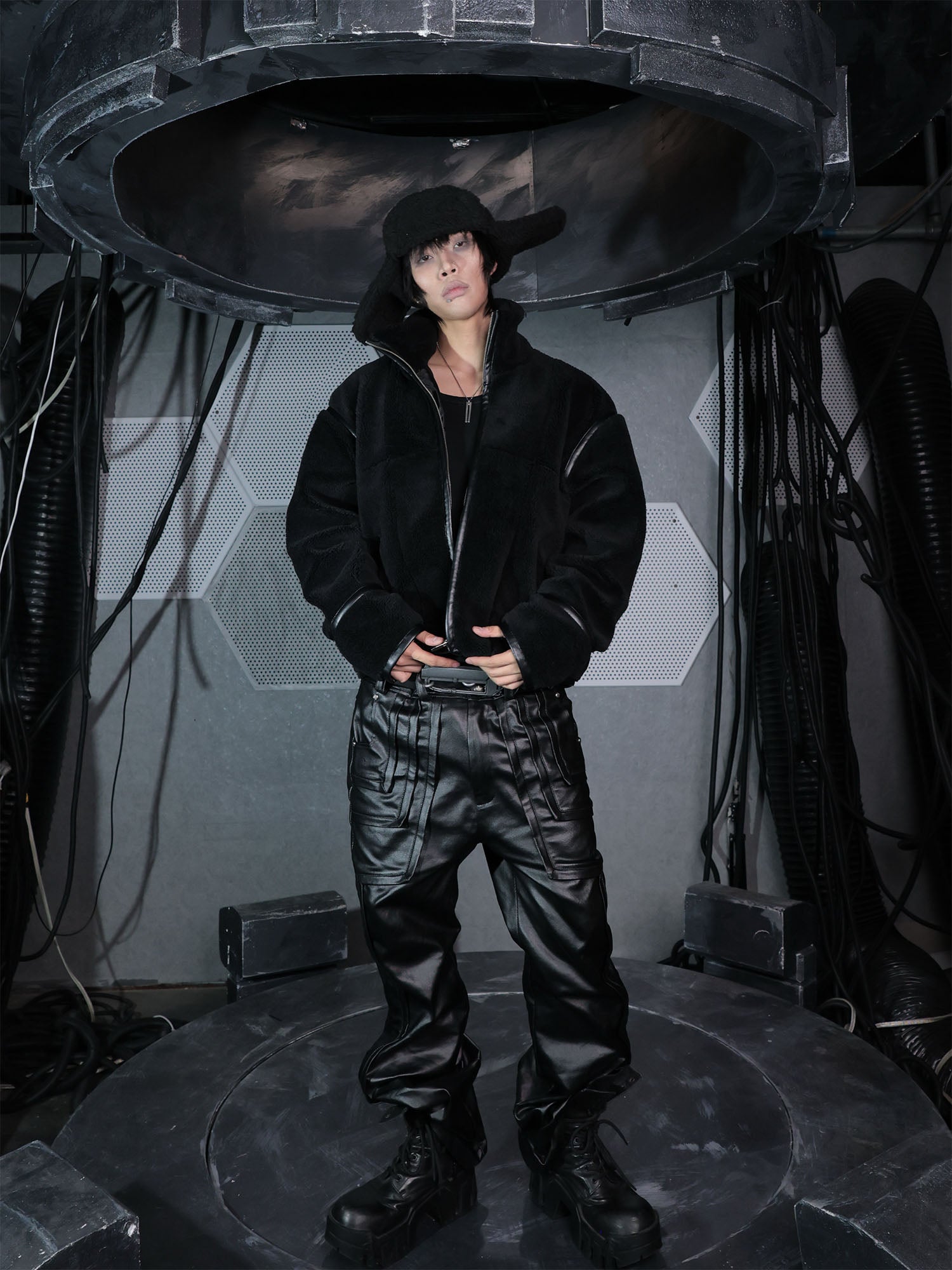 SSIN7 Panel High-Neck Fleece Jacket