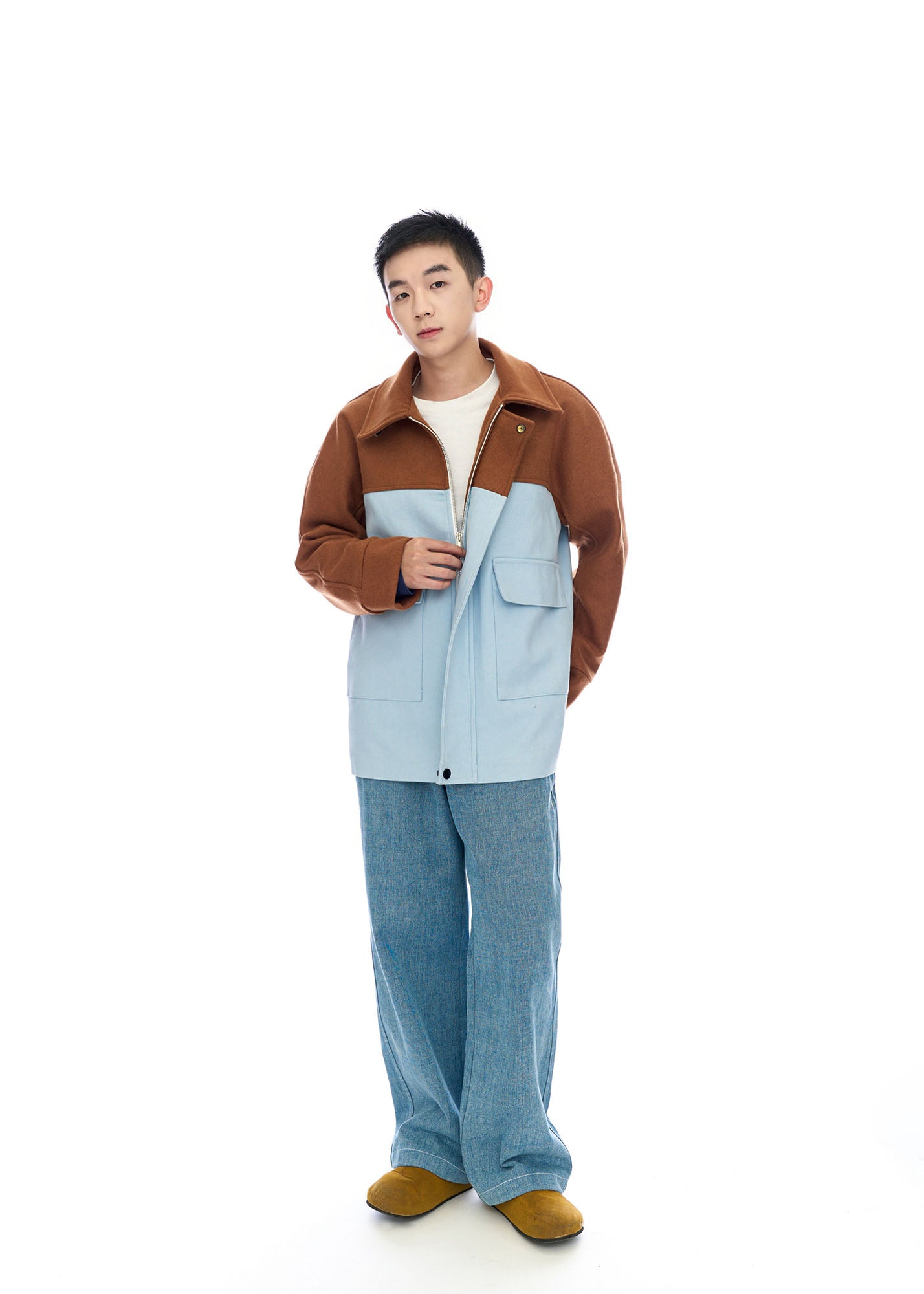 WIID Contrast Panel Wool-Blend Jacket, premium urban and streetwear designers apparel on PROJECTISR.com, WIID