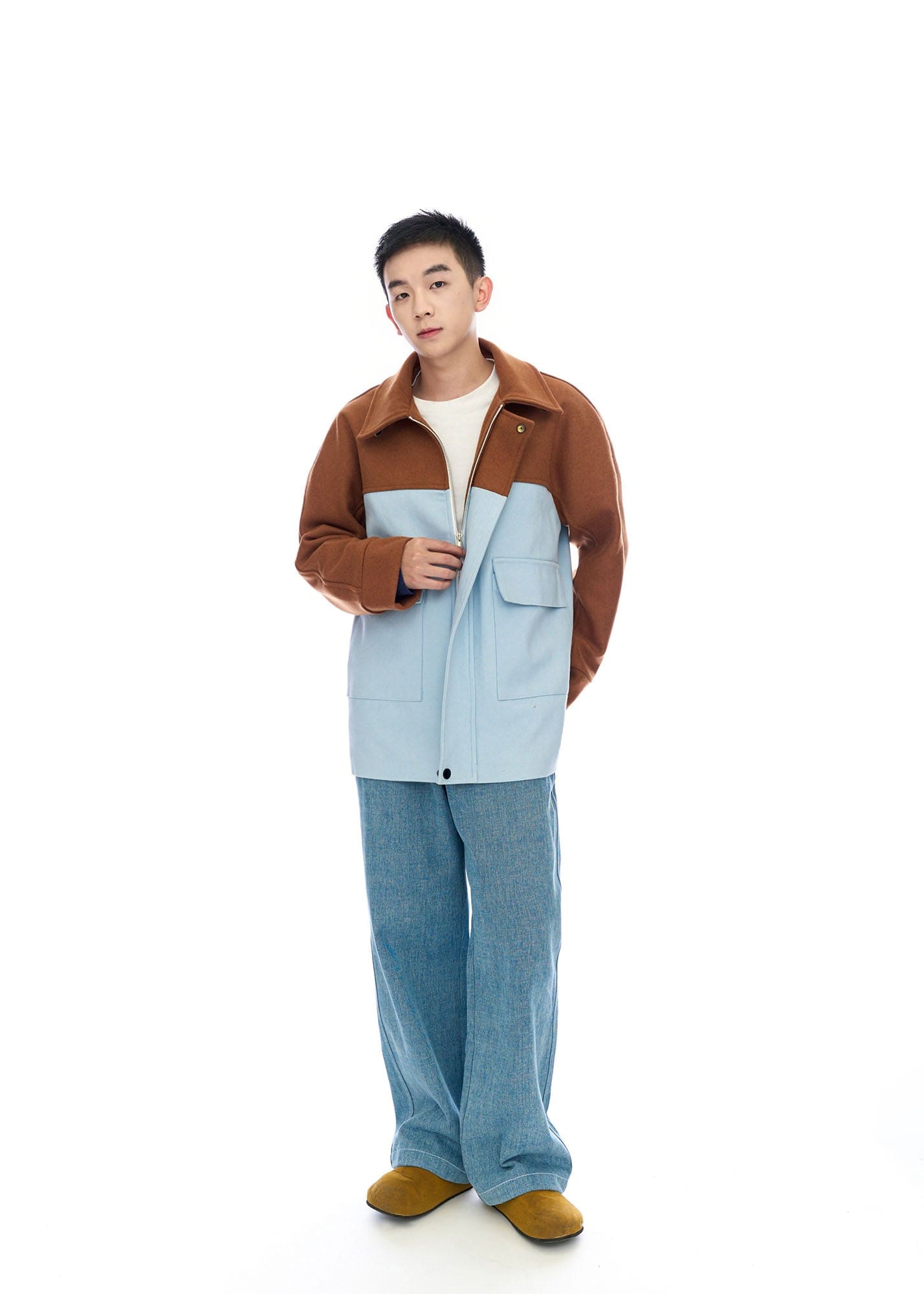 WIID Contrast Panel Wool-Blend Jacket, premium urban and streetwear designers apparel on PROJECTISR.com, WIID
