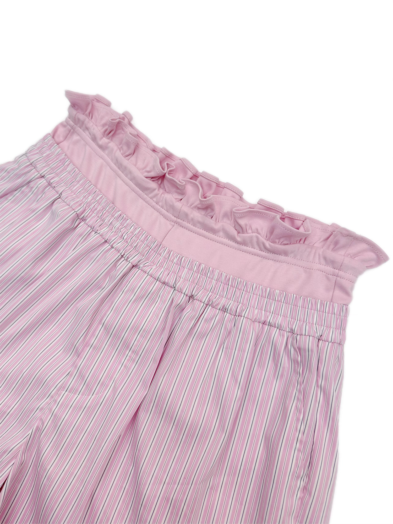 KADAKADA Retro Striped Ruffle-Waist Layered Shorts, premium urban and streetwear designers apparel on PROJECTISR.com, KADAKADA