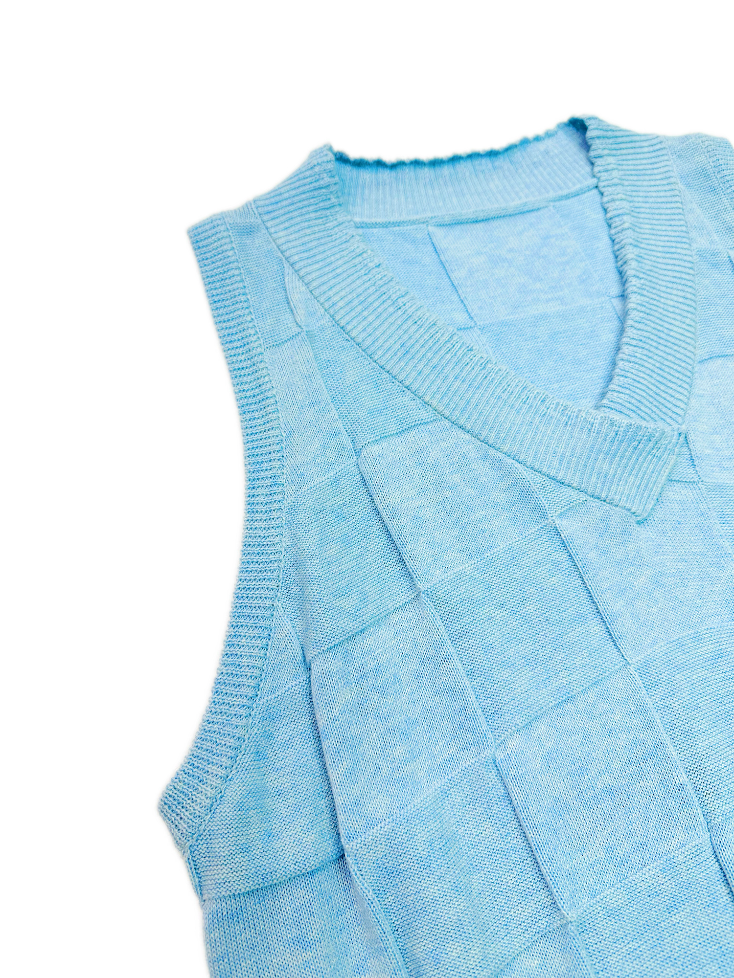 KADAKADA Checkerboard V-Neck Knitted Vest, premium urban and streetwear designers apparel on PROJECTISR.com, KADAKADA