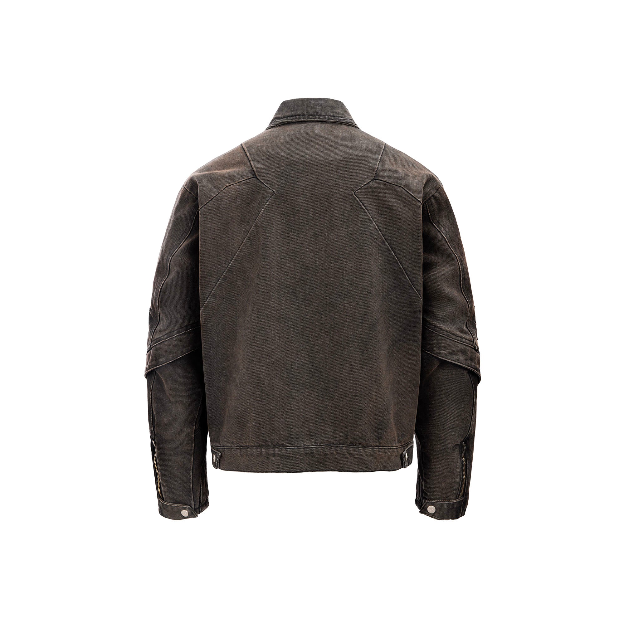 CATSSTAC Washed Paneled Seam Denim Jacket, premium urban and streetwear designers apparel on PROJECTISR.com, CATSSTAC
