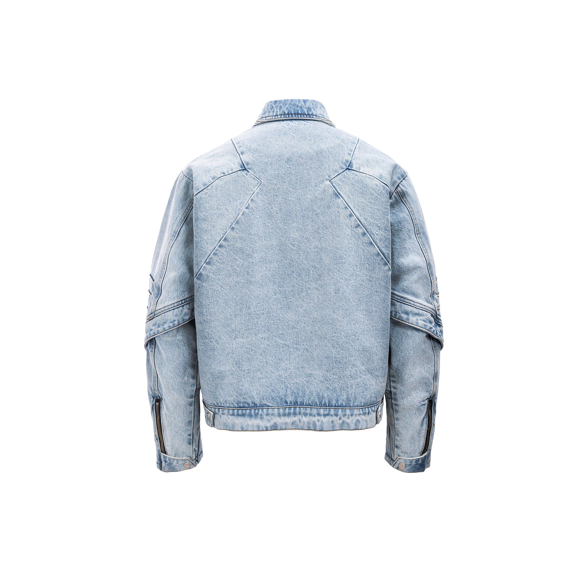 CATSSTAC Washed Paneled Seam Denim Jacket, premium urban and streetwear designers apparel on PROJECTISR.com, CATSSTAC