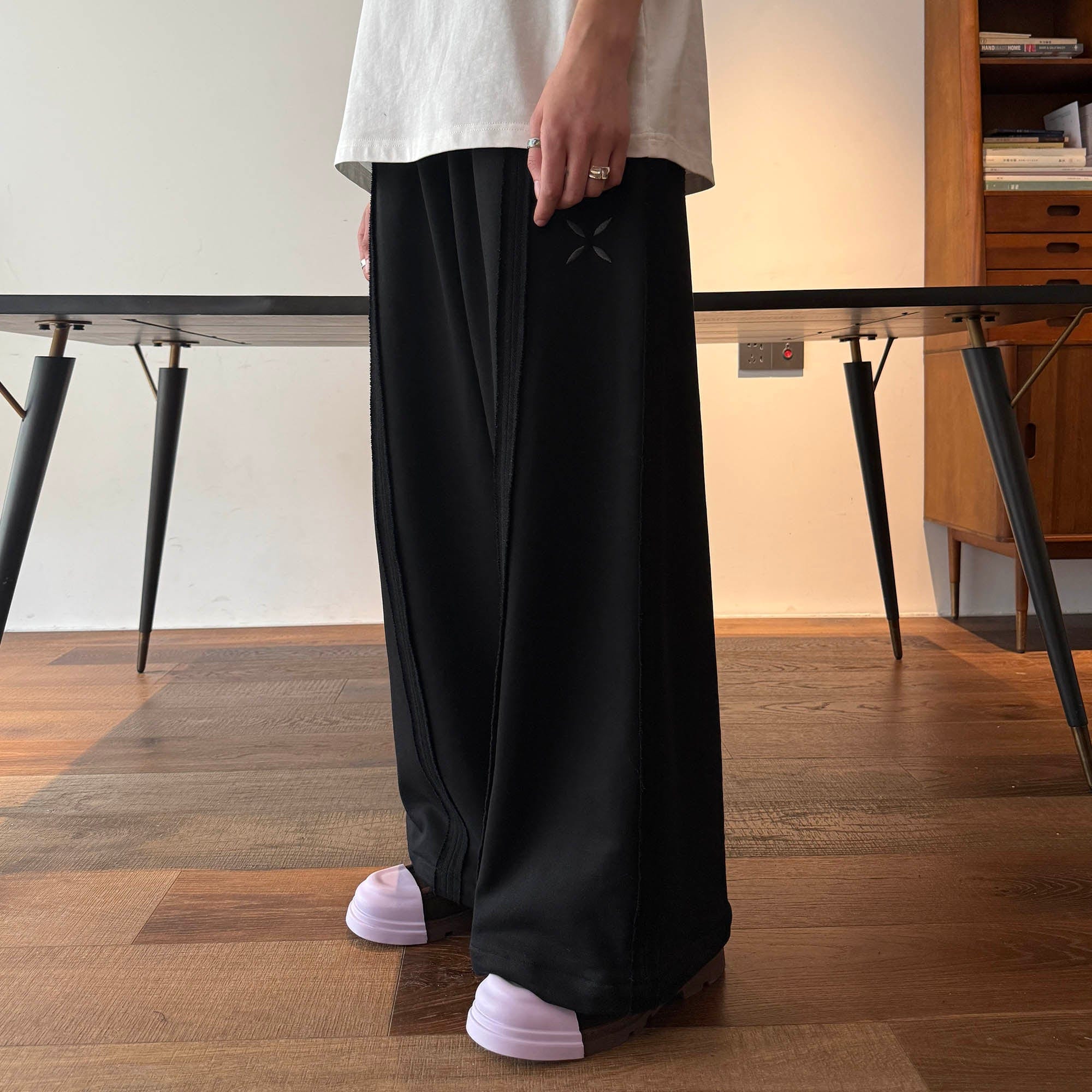 MIICHOUS Frayed Spliced Elastic Pants, premium urban and streetwear designers apparel on PROJECTISR.com, Miichous